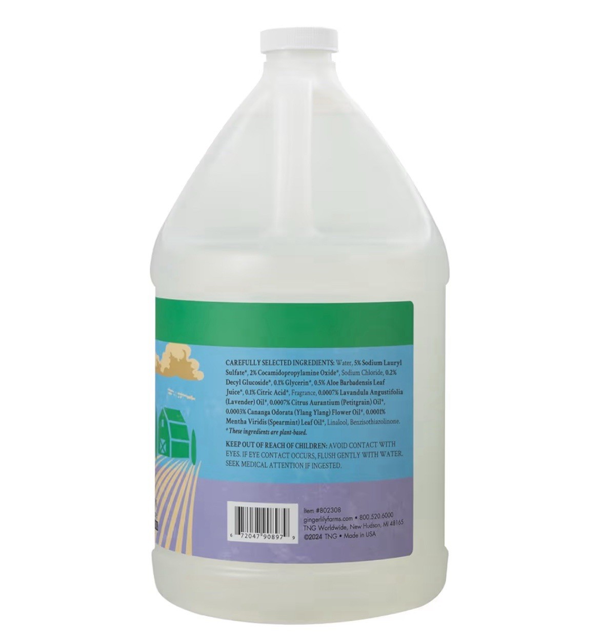 1 Gallon Fresh Basil Dish Soap Refill Plant-Based Liquid Bulk 128oz Natural