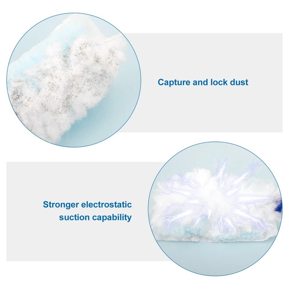 30PCS Electrostatic Duster Refills Disposable Compatible with 2 Handles for Home