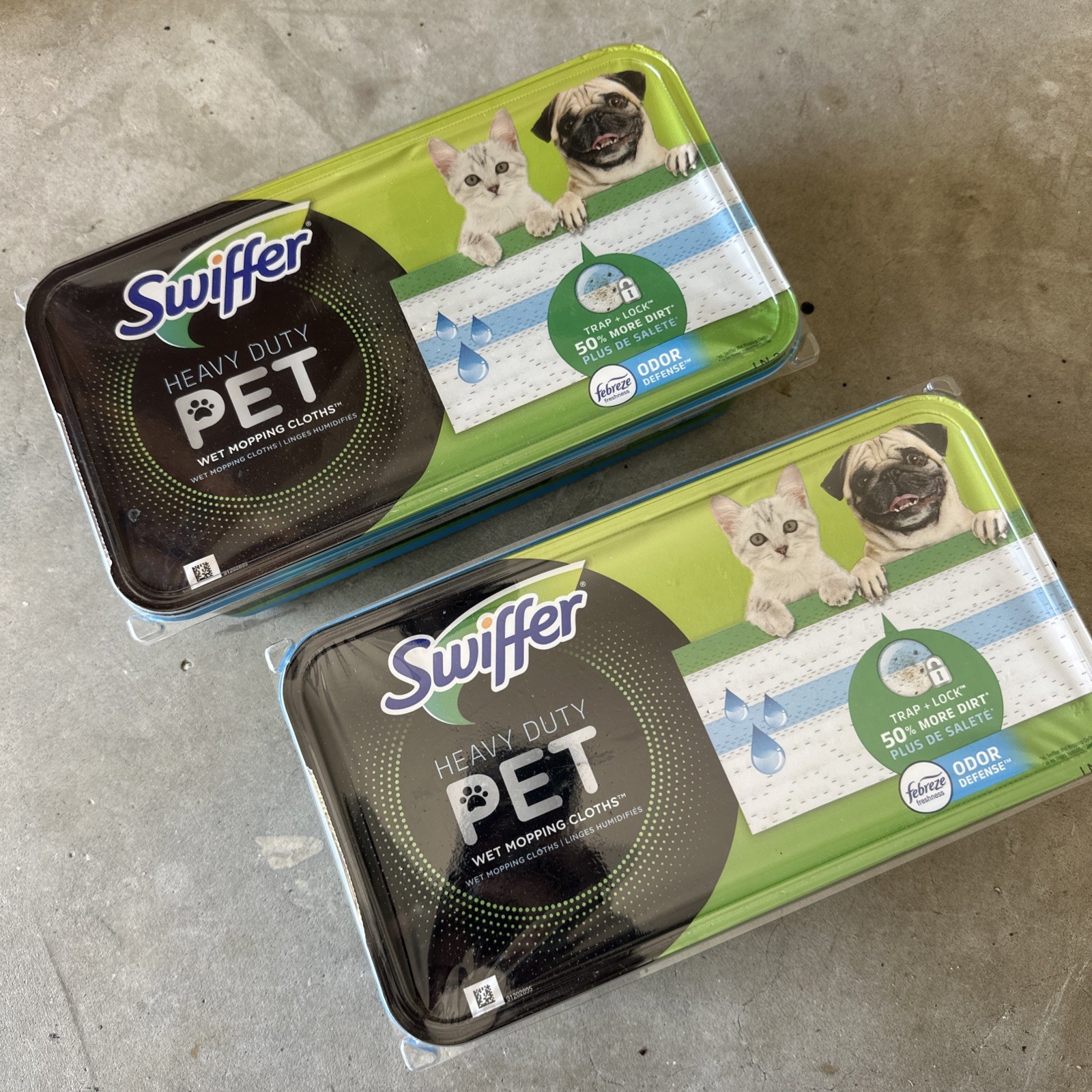 Swiffer HEAVY DUTY PET Wet Mopping Cloth Pad Refills Odor Defense Set Of 2