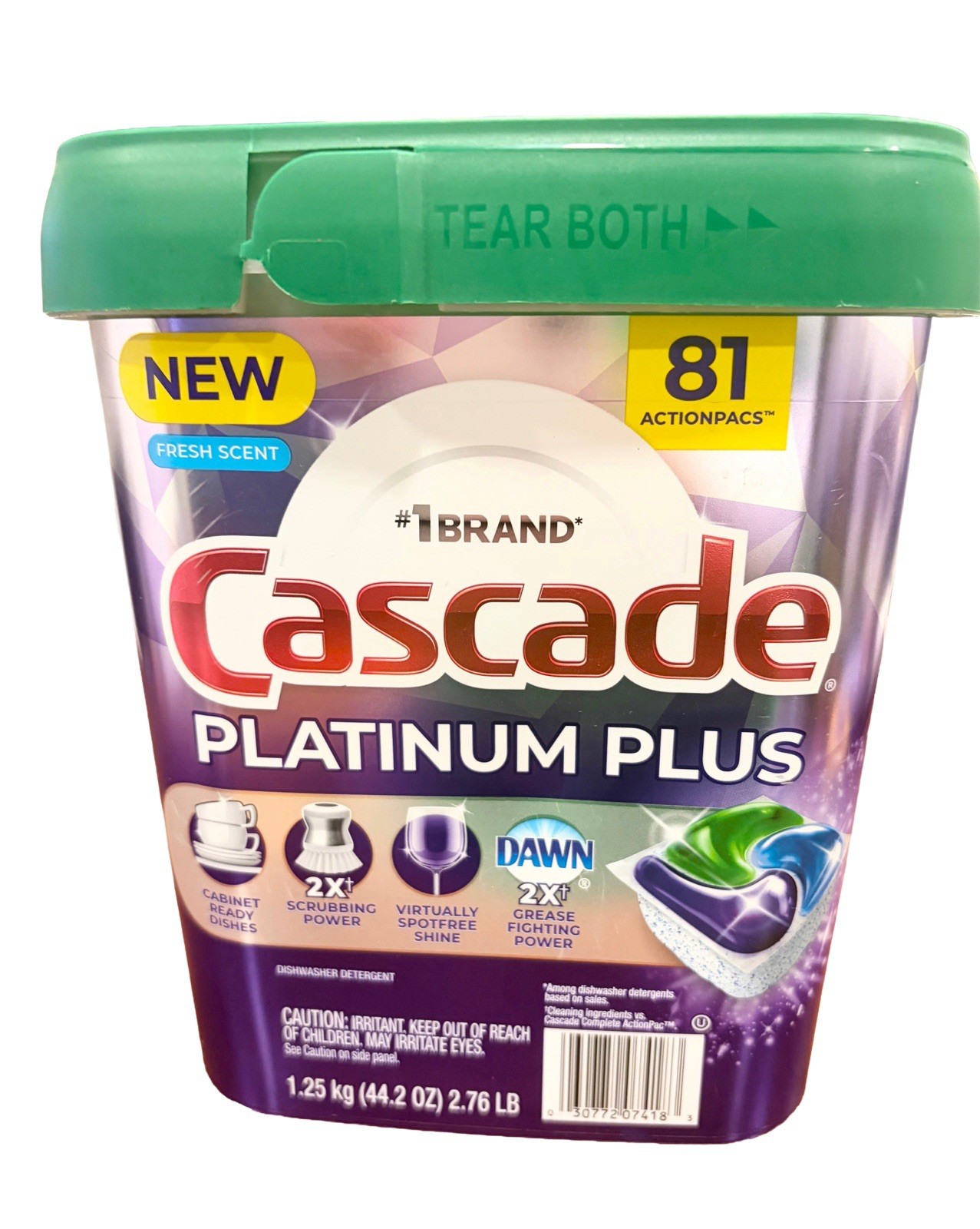 Cascade Platinum Plus dishwasher detergent 81 Actionpacs 2.76lbs