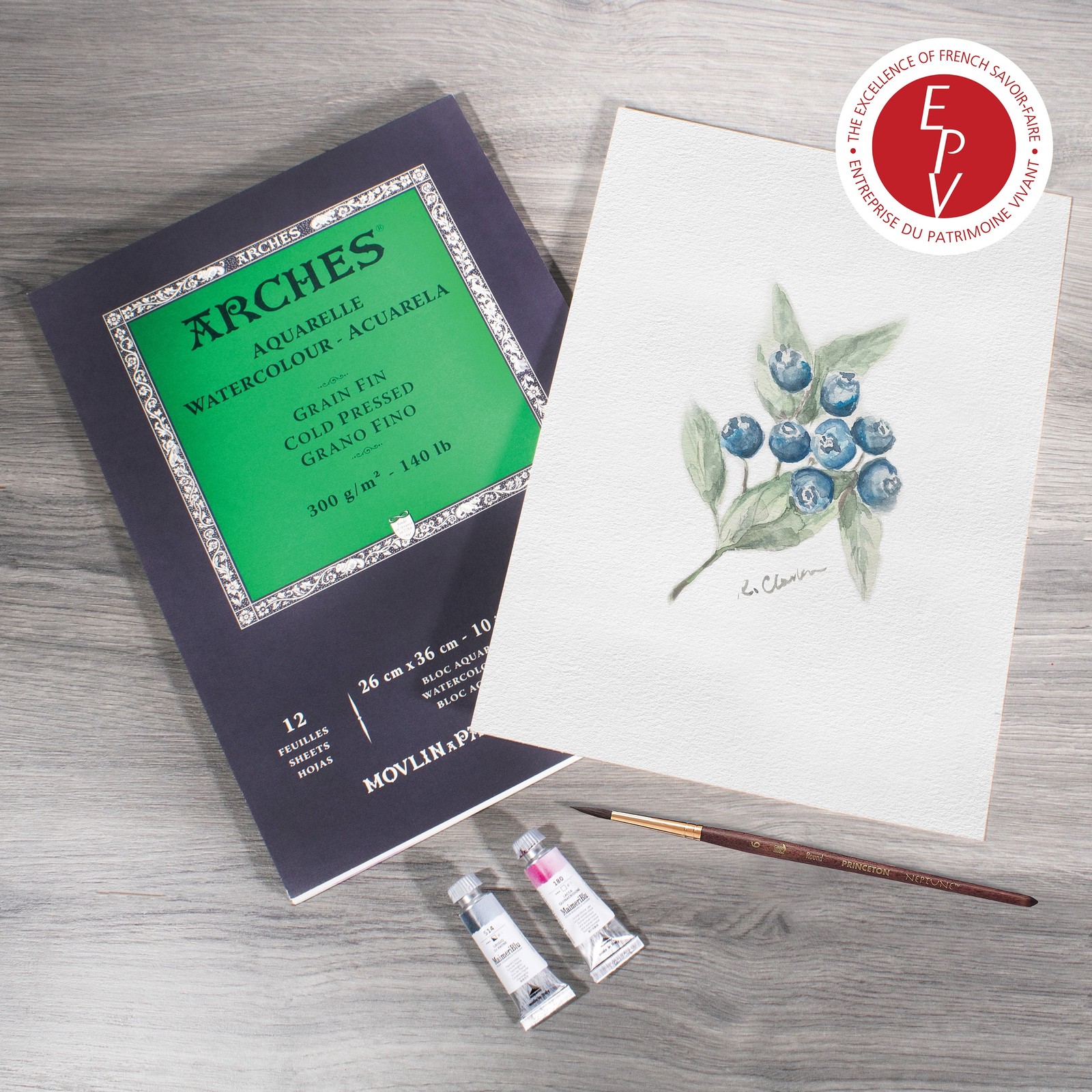 140 Lb. Watercolor Pad, Cotton, Cold-Pressed, 9 in X 12 In
