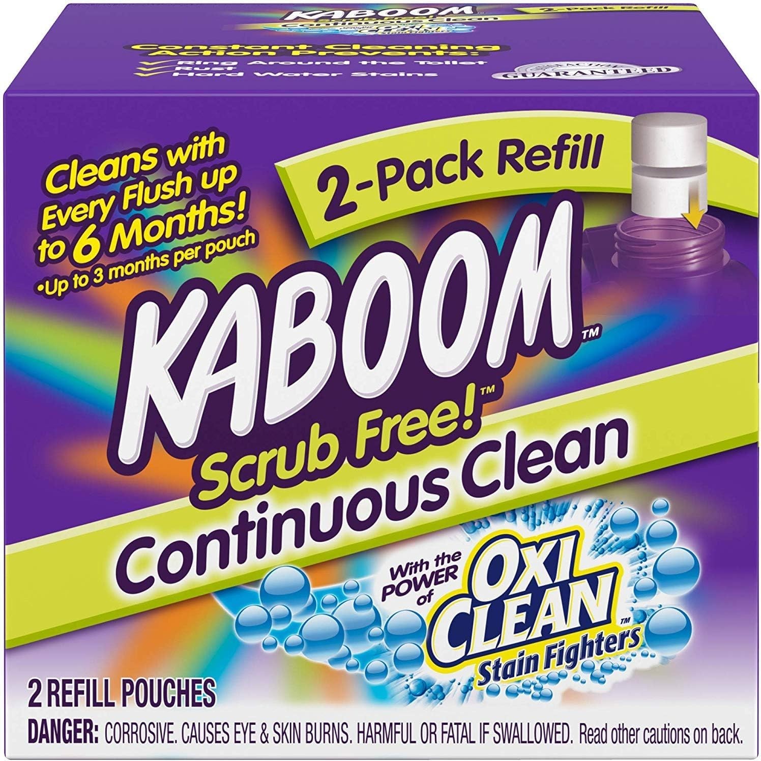 Scrub Free! Continuous Clean Toilet Cleaning Refill – Two Pouches for 9