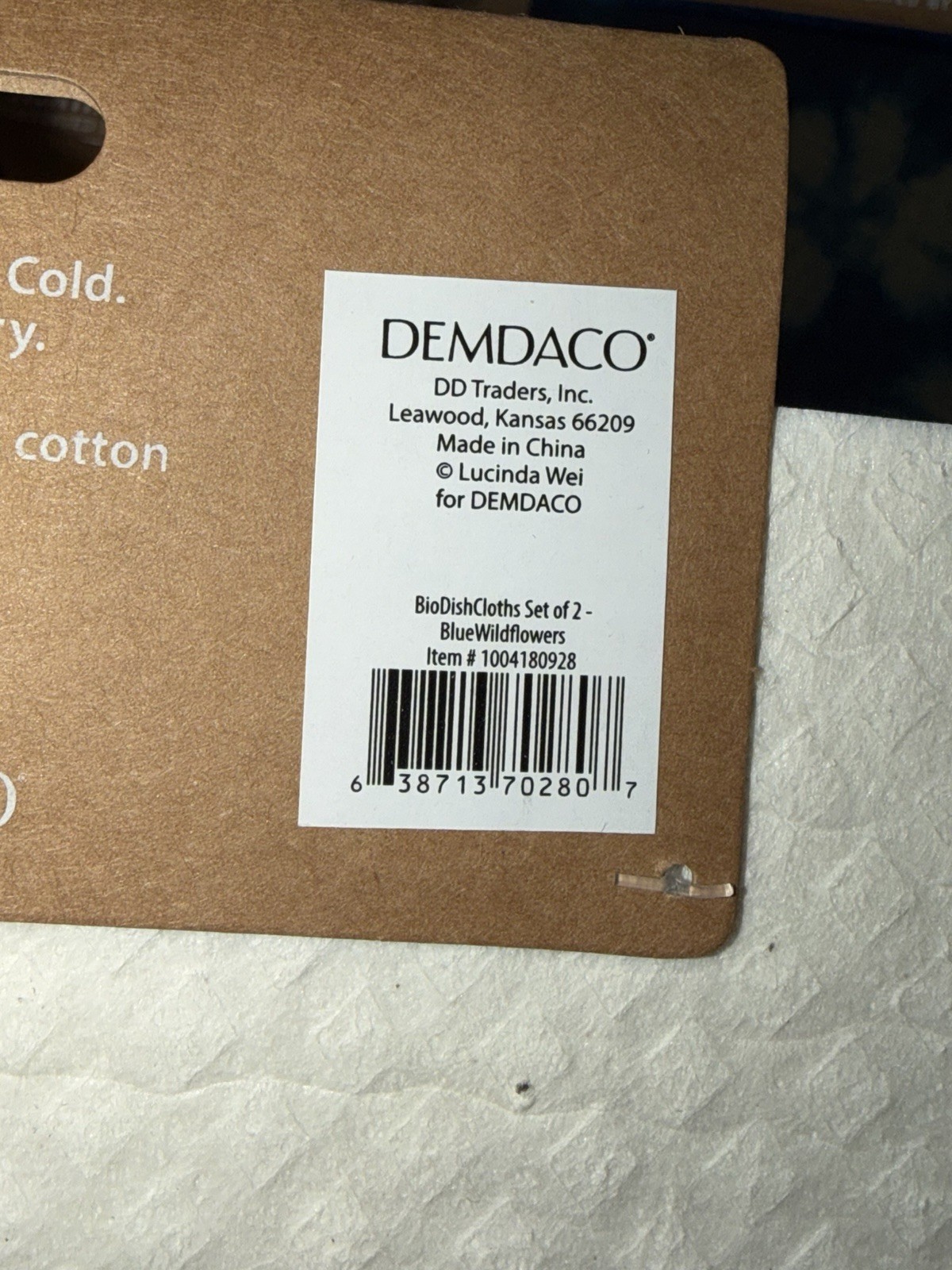 NEW Biodegradable Dishcloths 6 Packages-2 In each Package Total of 12 Navy Blue