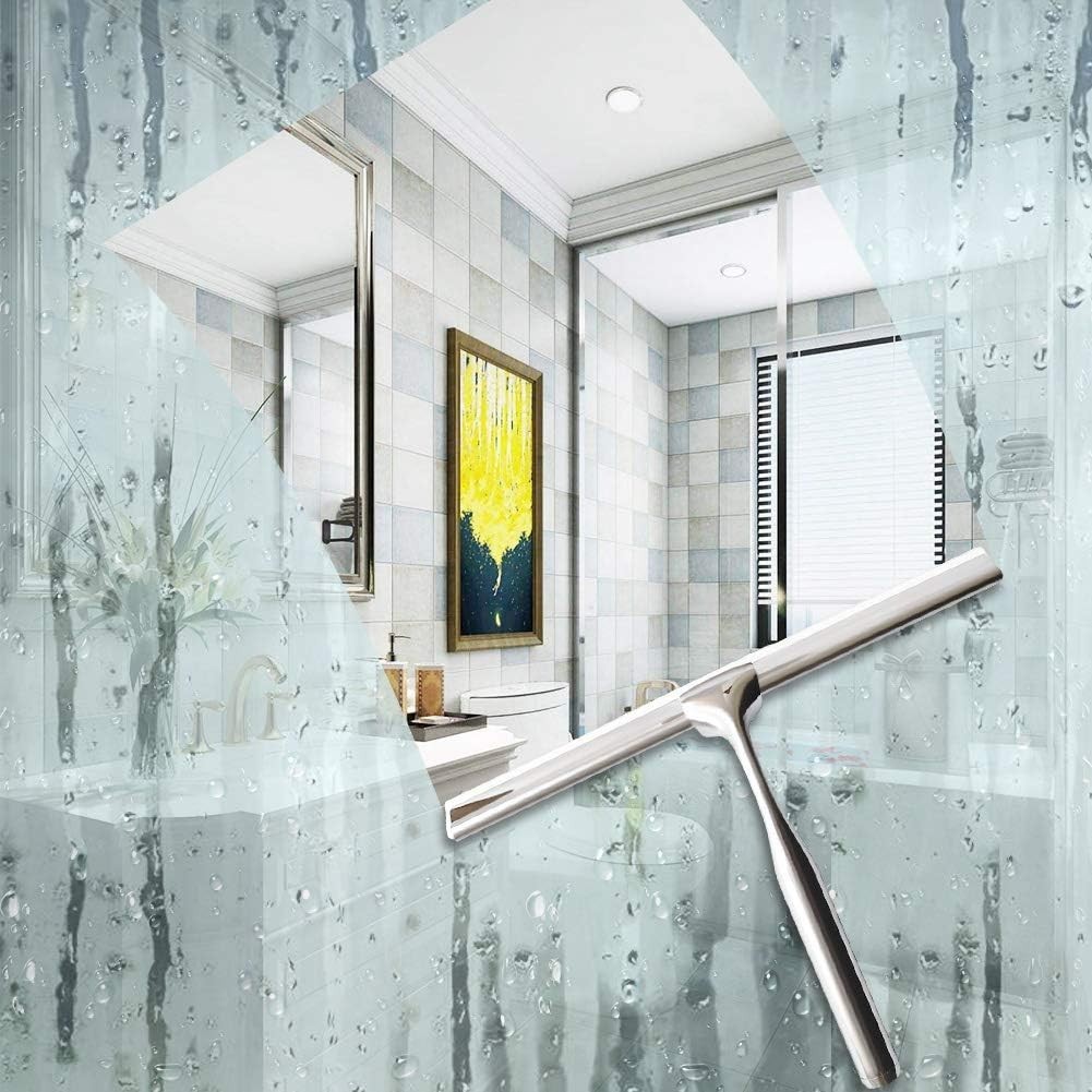 10-Inch Stylish Stainless Steel Squeegee with Hook for Effortless Cleaning