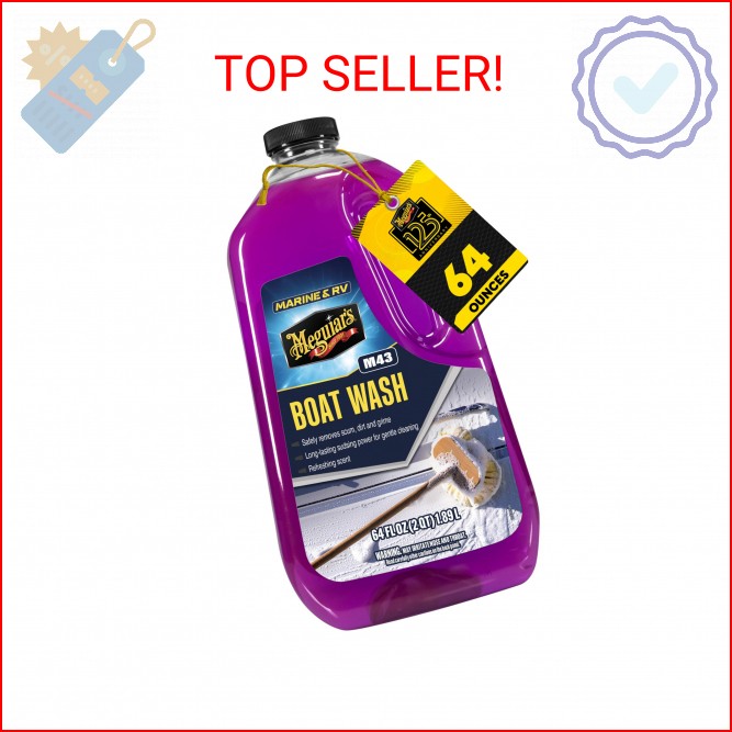 Meguiar’s M43 Marine/RV Boat Wash, pH-Balanced Boat/RV Wash for Protecting Fiber