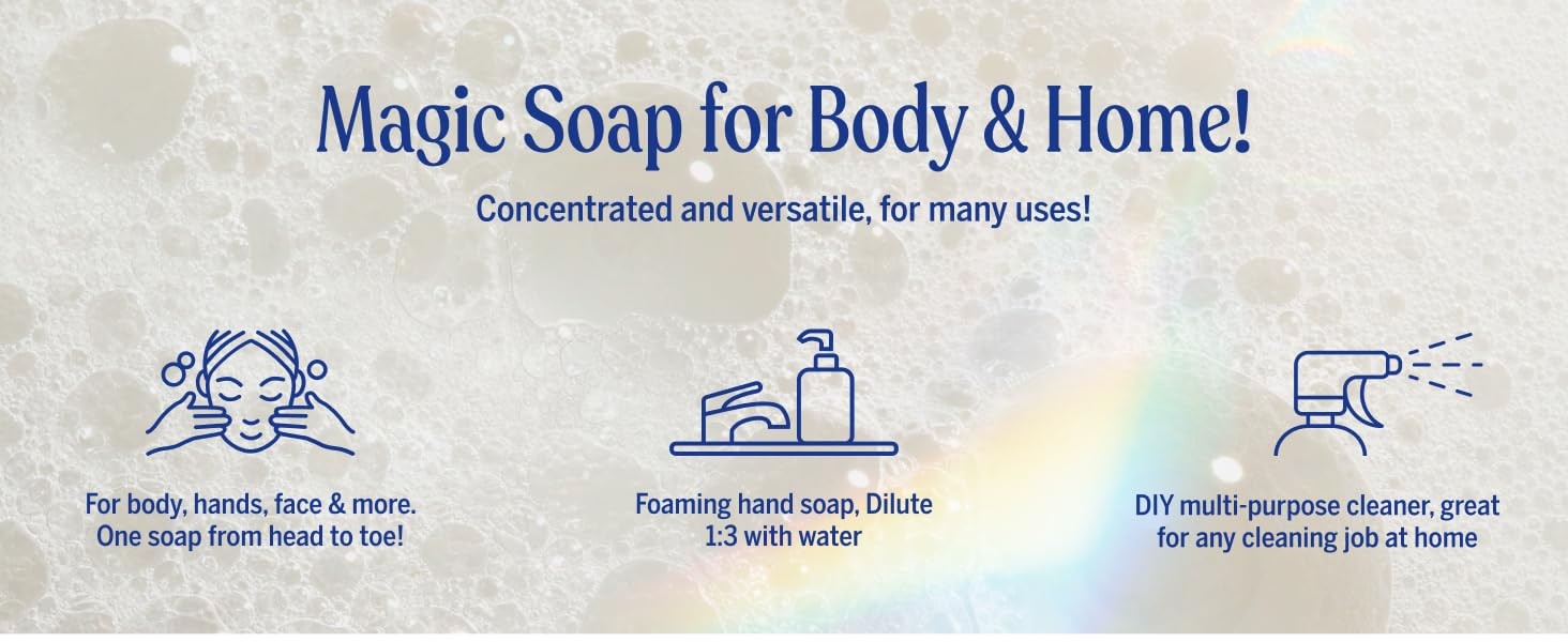 Pure-Castile Magic Soap Liquid (Tea Tree, 32 Ounce) – Made with Regenerative
