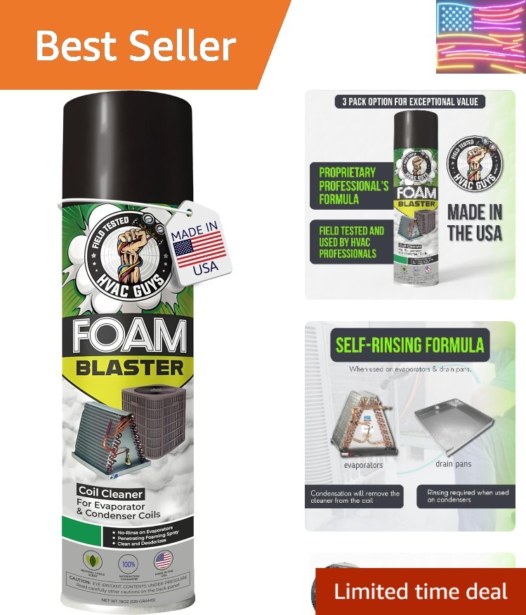 Foam Blaster AC Coil Cleaner for AC Unit | No Rinse Formula for Evaporators &…