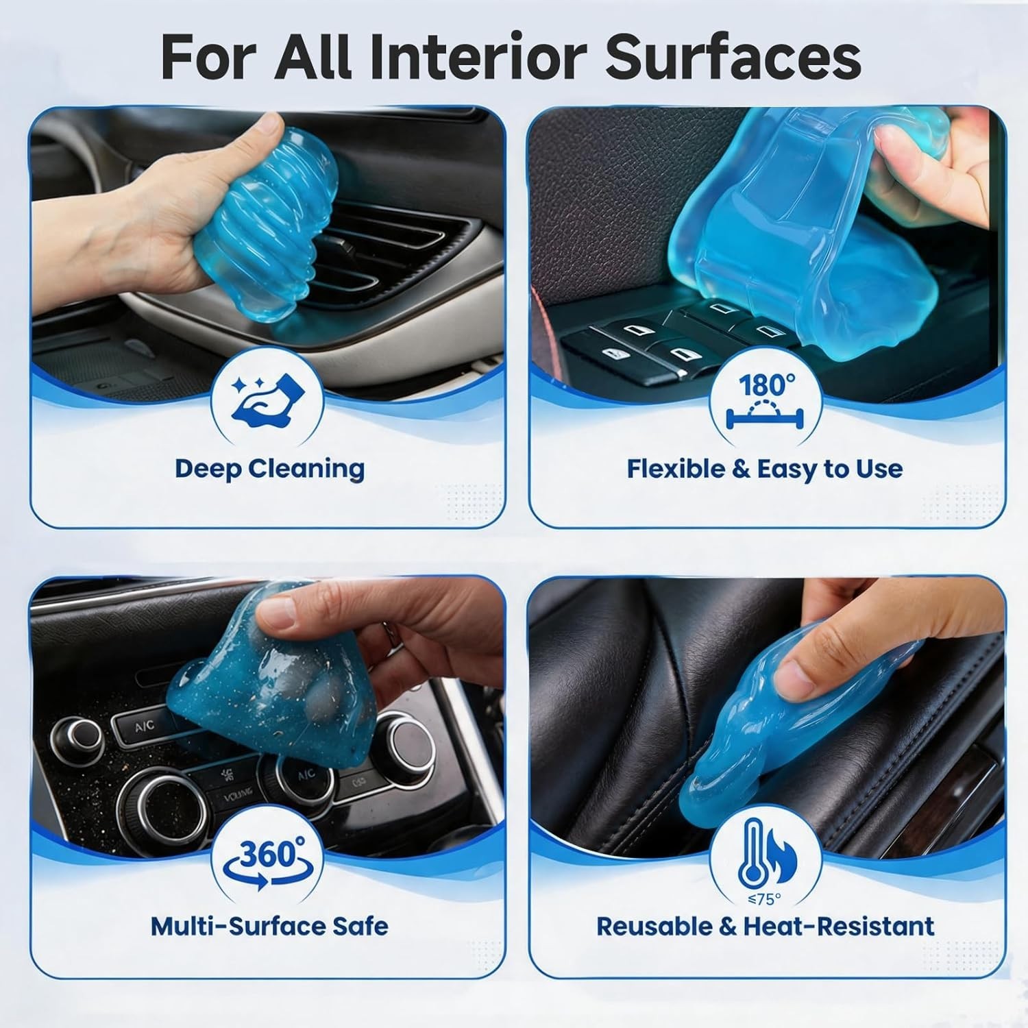 toretark Car Cleaning Gel – Reusable Interior Car Cleaner Putty, Natural Auto De