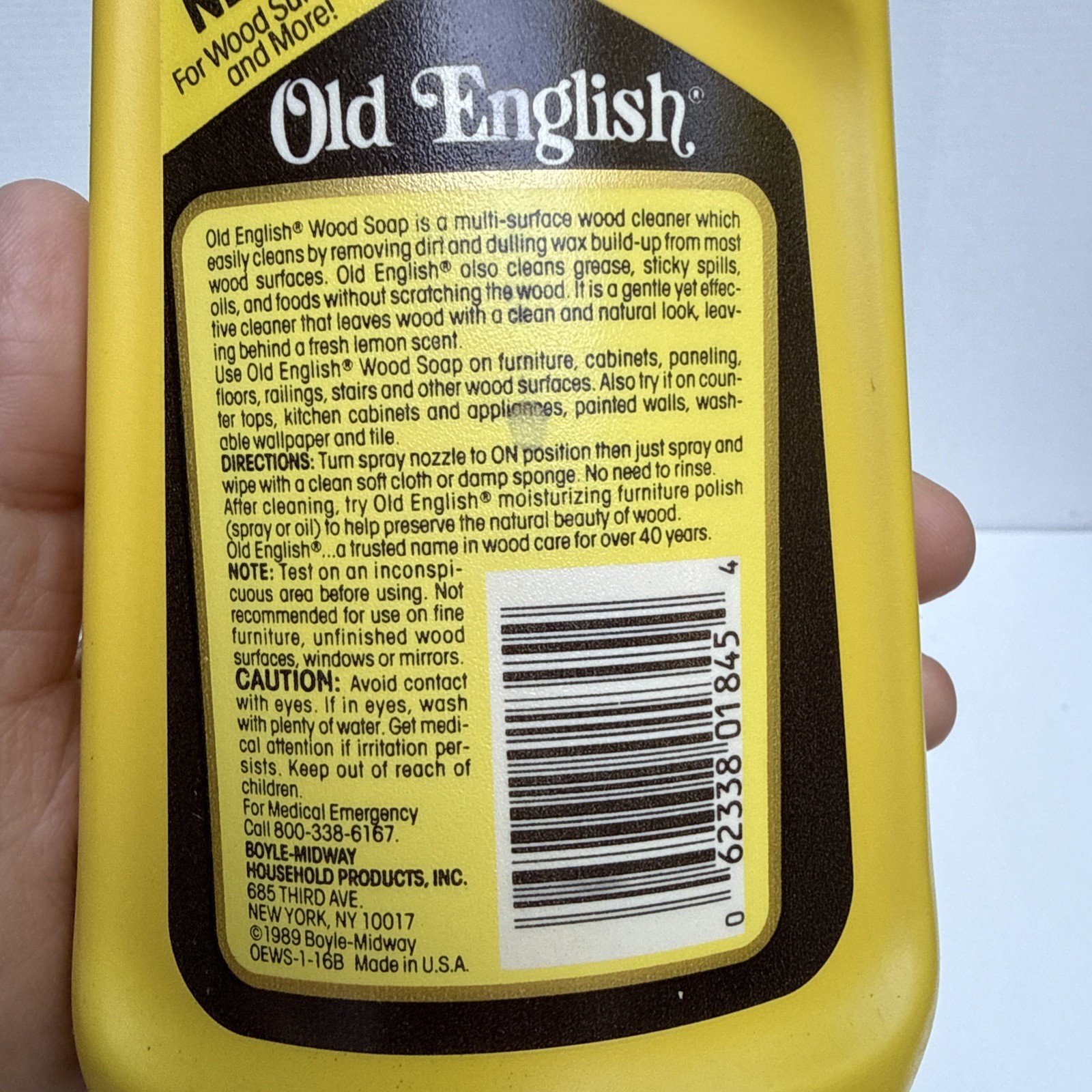 Vintage Old English Wood Soap Cleaner 1989 Discontinued Rare Product