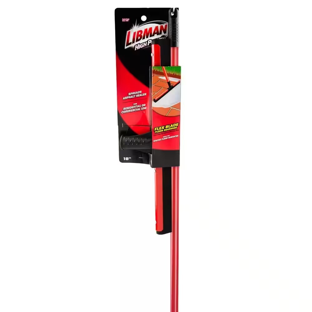 18 in. Flex Foam Blade Floor Squeegee with Steel Handle Versatile Cleaning Tool