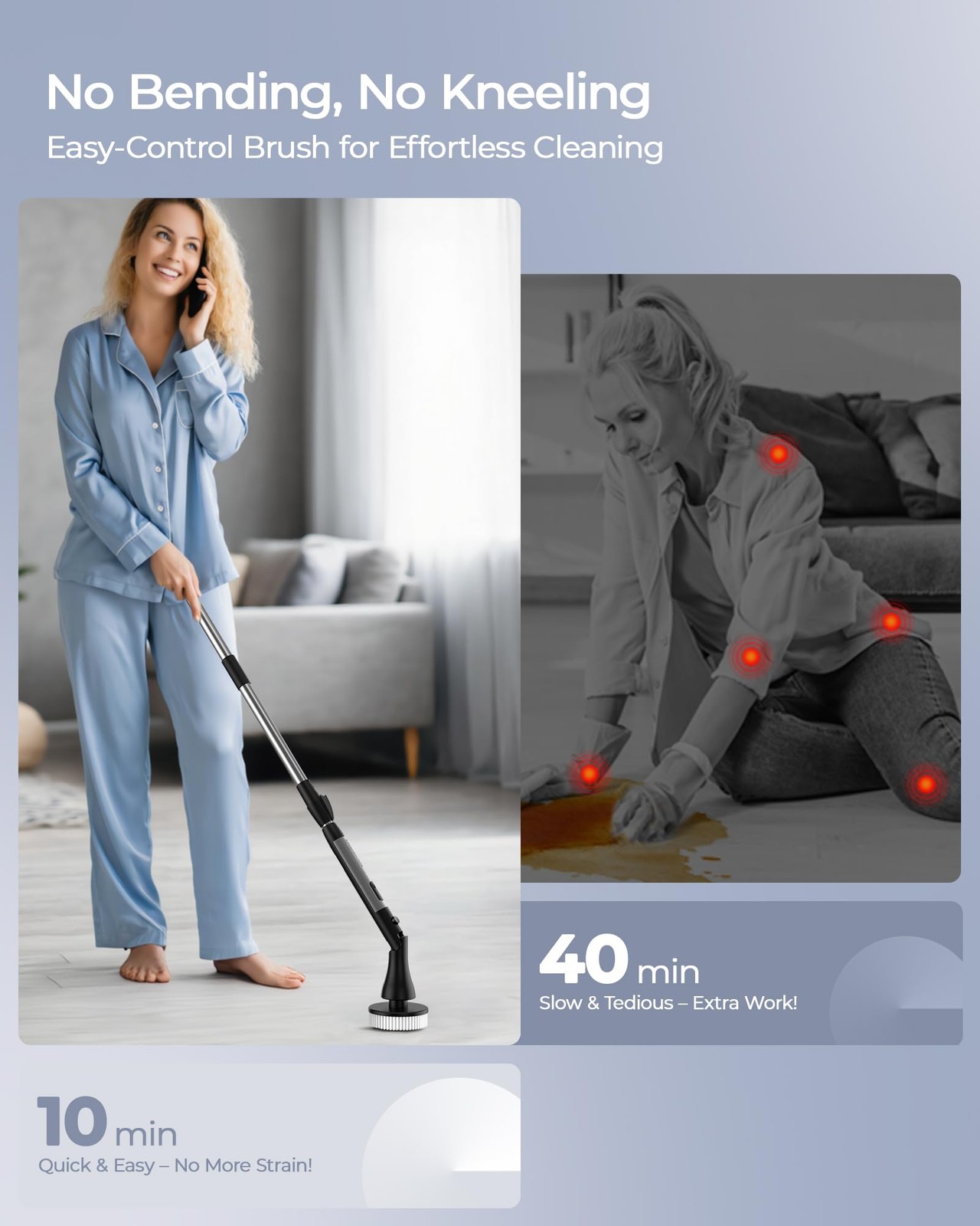 MayKing Electric Spin Scrubber with 9 Brush Heads, 3-Angle & 4-Length Adjusta…
