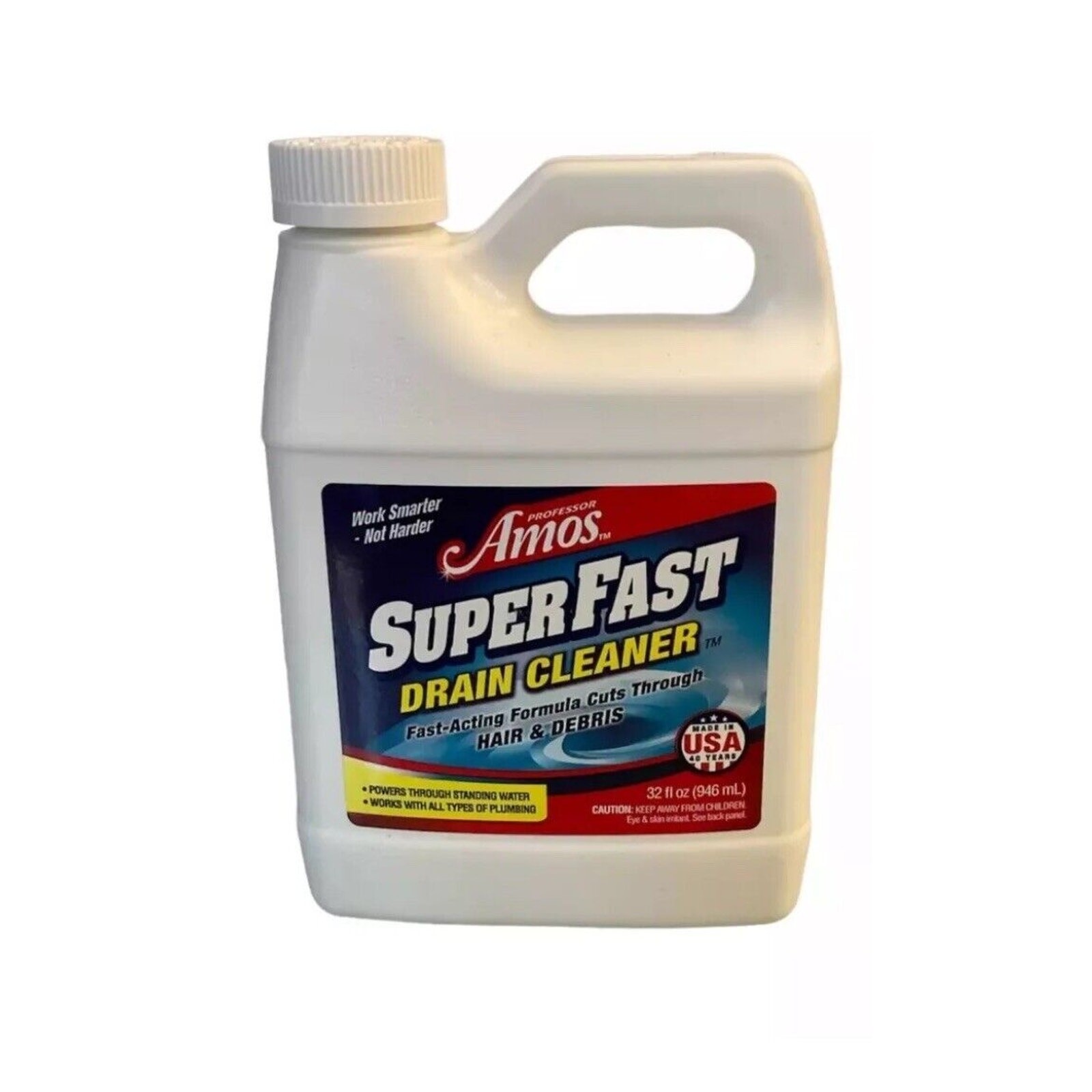 Professor Amos Super Fast Drain Cleaner w/ Accelerated Formula 32 oz-NEW