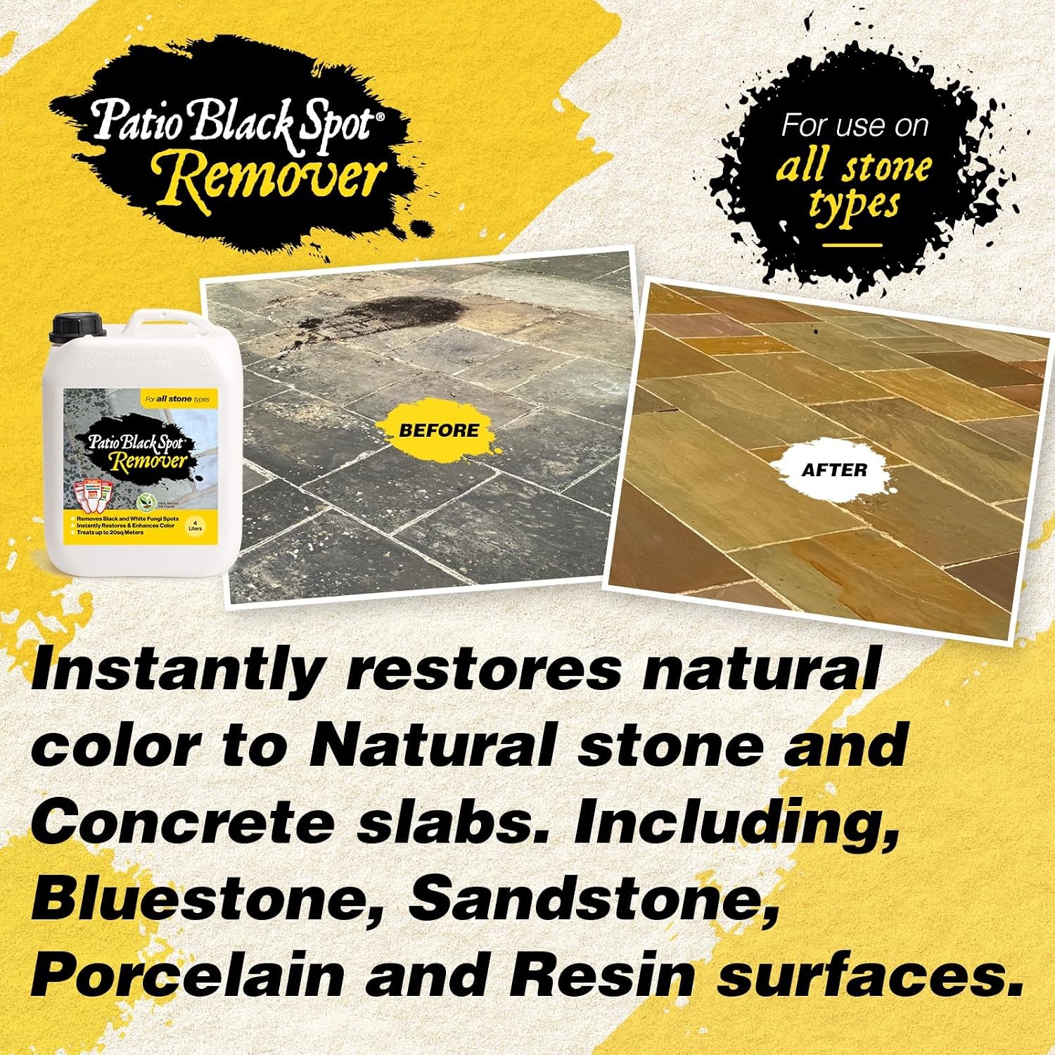 Remover All Stone Type Restore Natural Colour Removes Stains Caused by Black