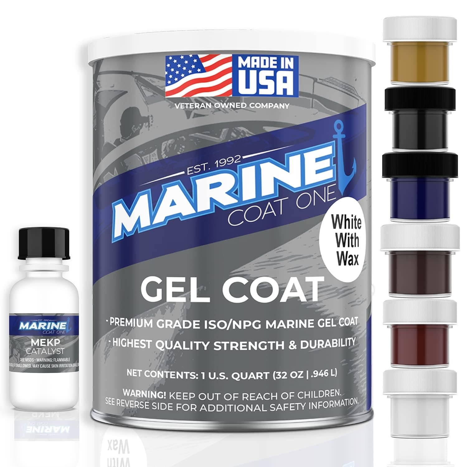 Marine Coat One Iso/Npg Gel Coat White with Wax with MEKP Catalyst for Harden…