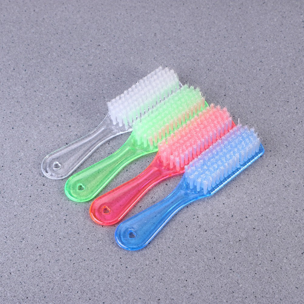 4Pcs Plastic Cleaning Brush Assorted Color Small Lightweight for Home and Travel