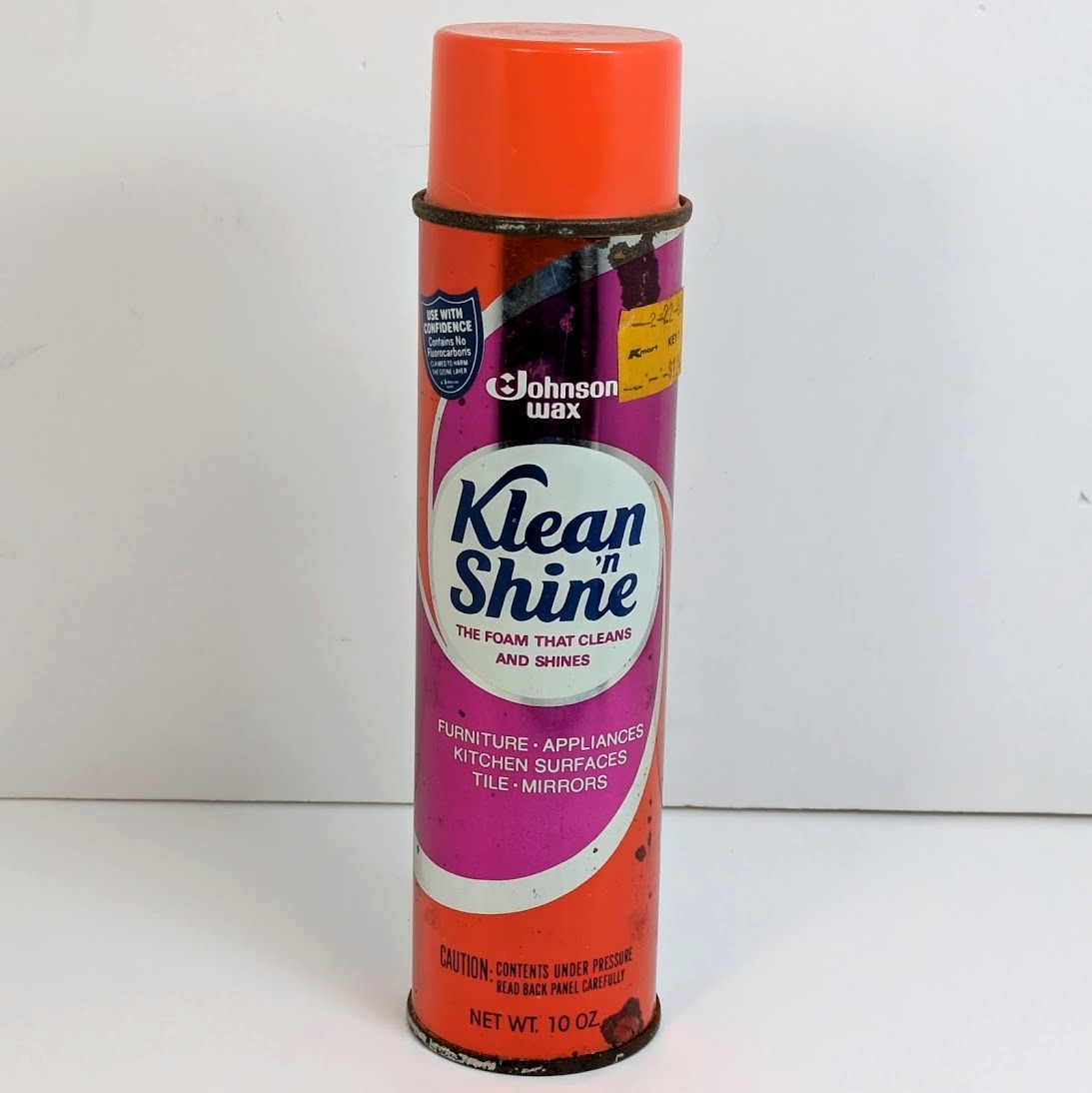 Johnson Wax Klean N Shine Foam Cleaner 1980 Spray Can – 90% Full – Vintage
