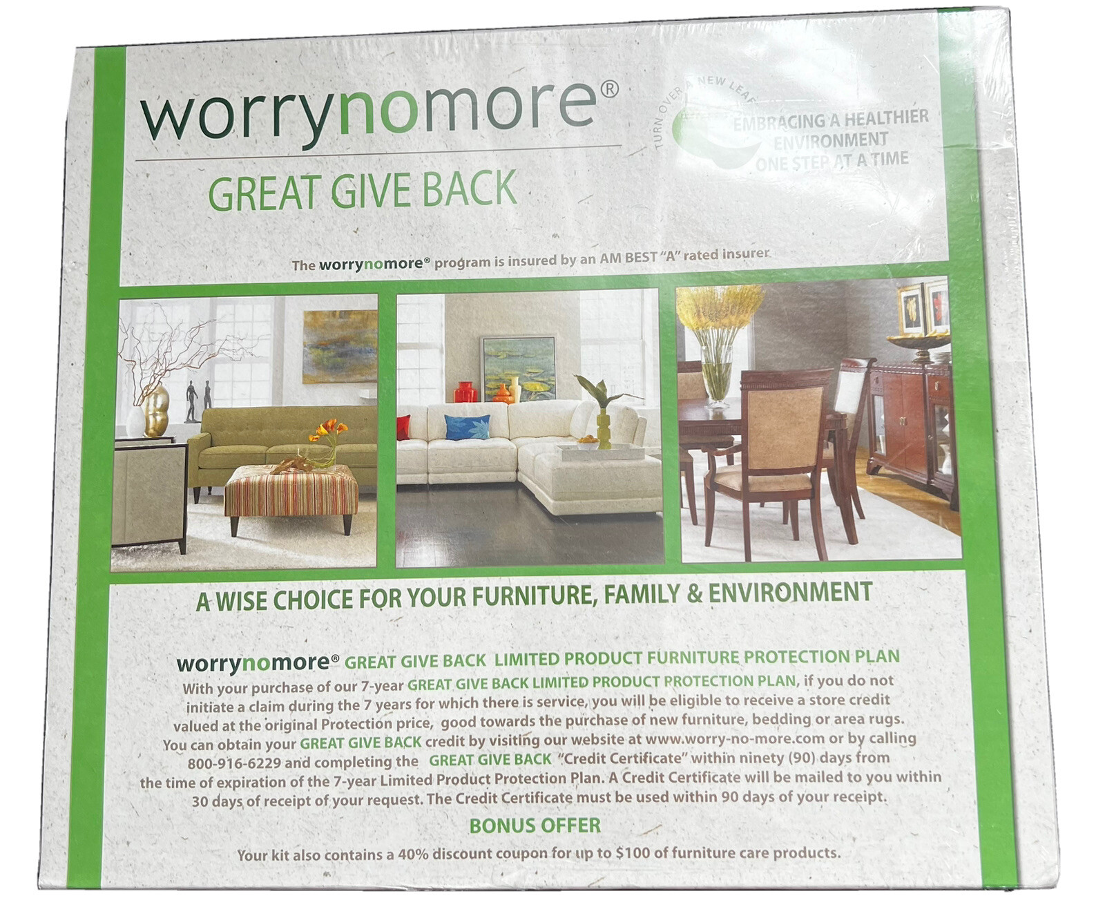 Worry No More Care Kit, Eco Friendly, Leather Fabric Microfiber Wood Furniture