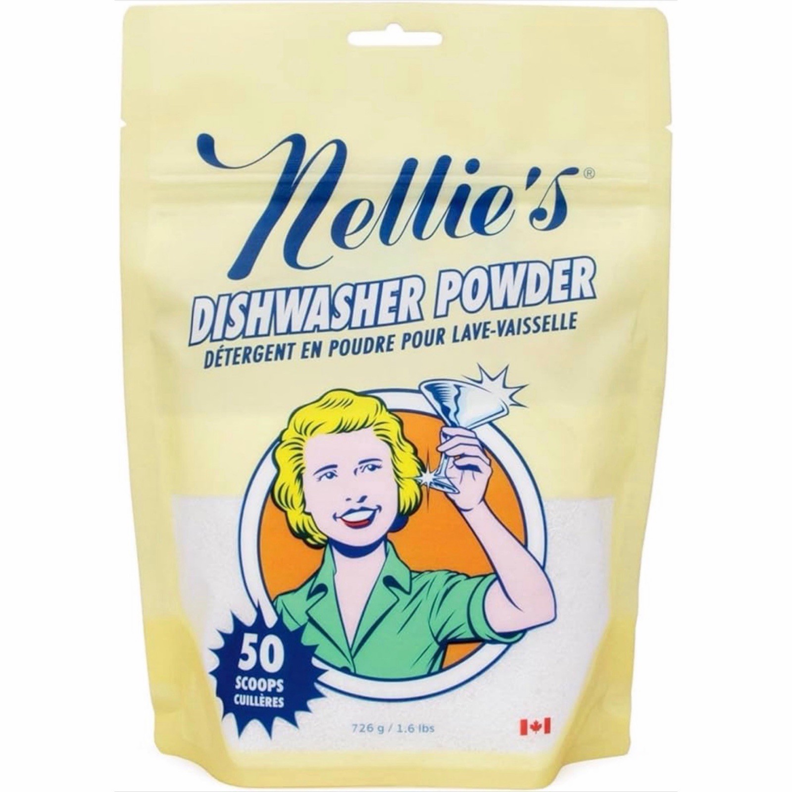 Nellie’s Dishwasher Powder 1.6 lb Plant Based Eco-Friendly Septic Safe Detergent