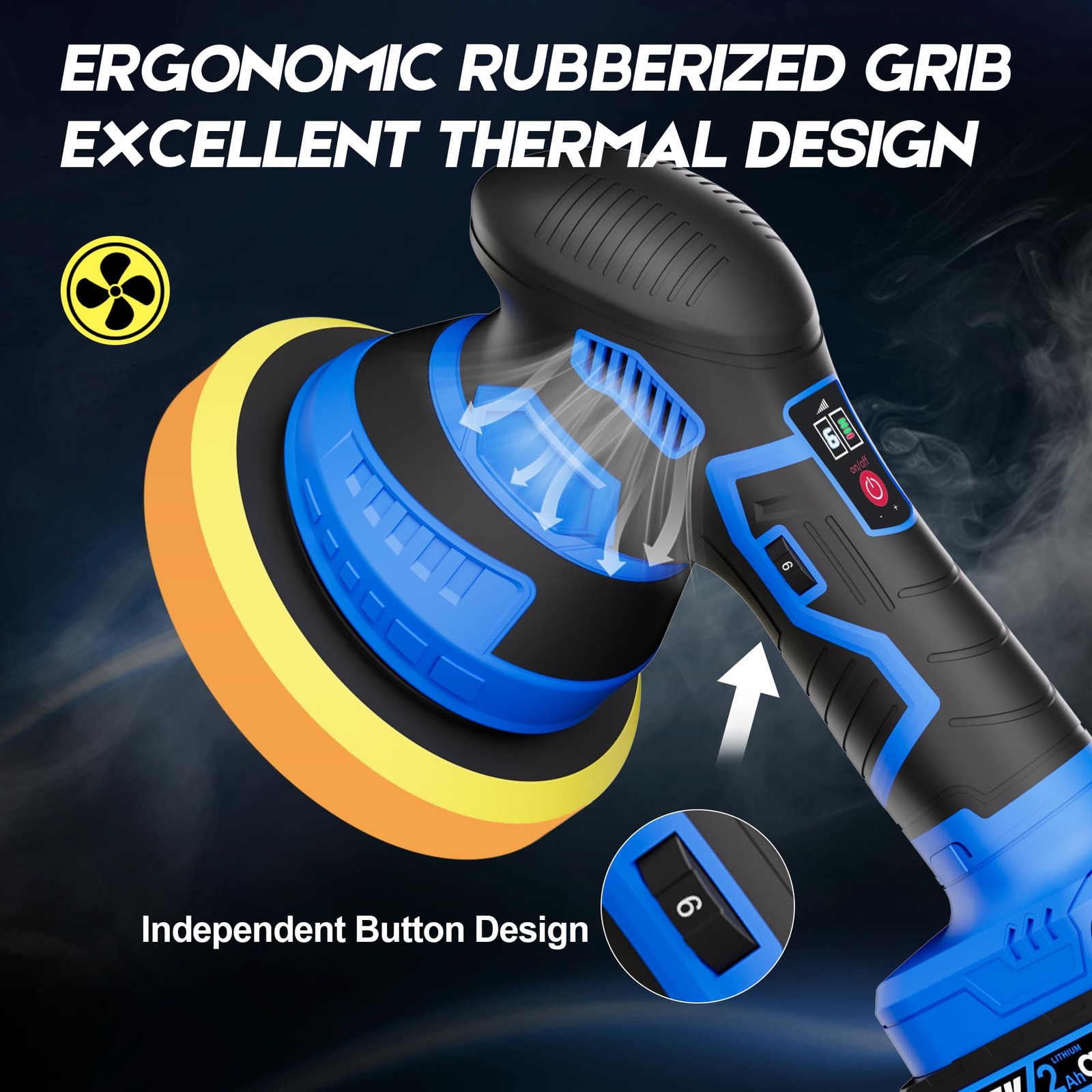 Cordless 6-Inch Car Polisher Kit with 2 Batteries, 6 Speeds & Scratch Removal