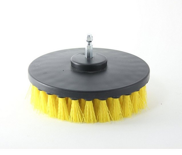 5 inch Drill Brush for Cleaning Car Carpet Wall Carpet Tile Medium Duty Yellow