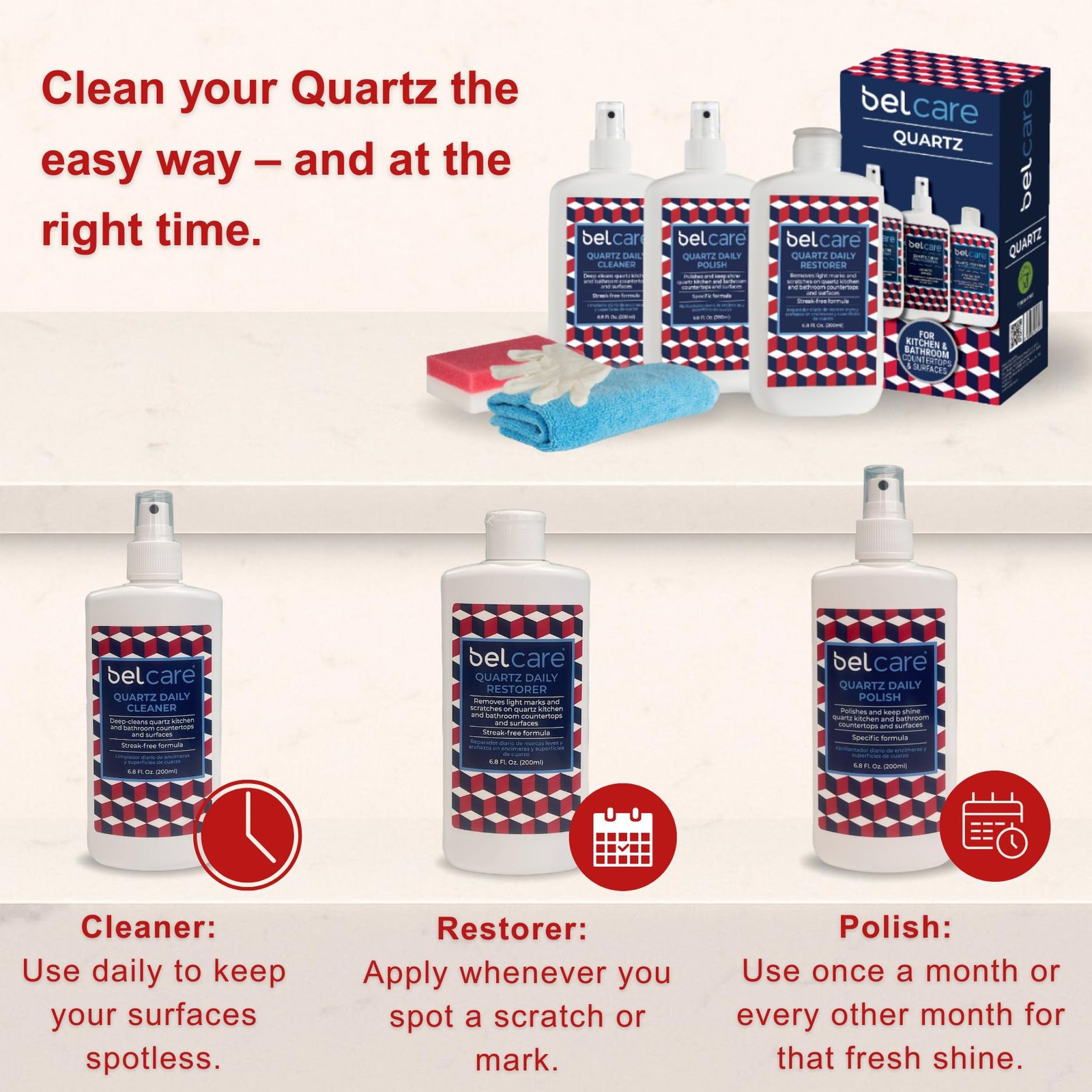 Quartz Countertop Polish for Kitchen Countertops, Bathroom Vanities, Restaura…