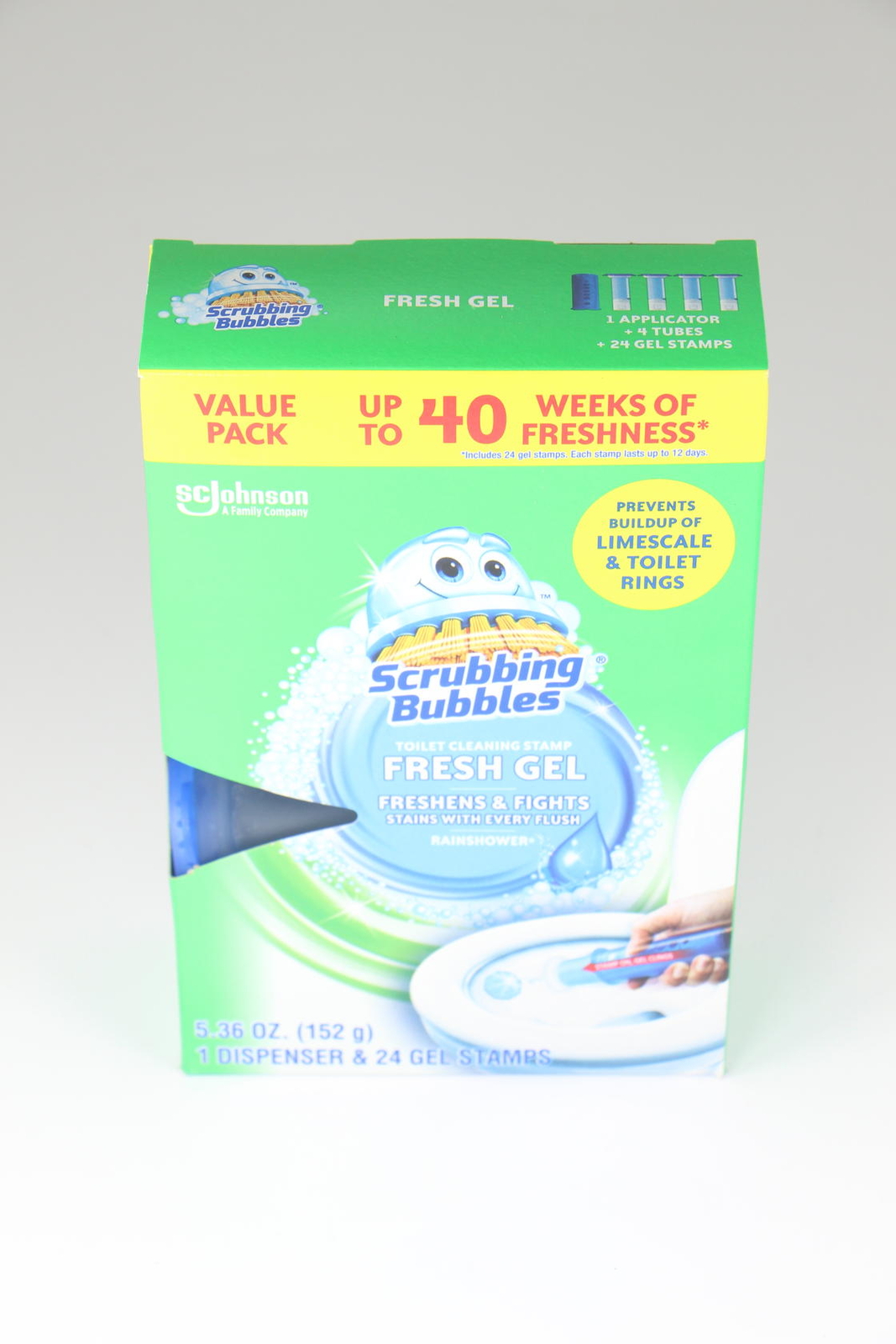 3 PACK Scrubbing Bubbles Toilet Cleaning Gel1 Dispenser and 24 Gel Stamps U51