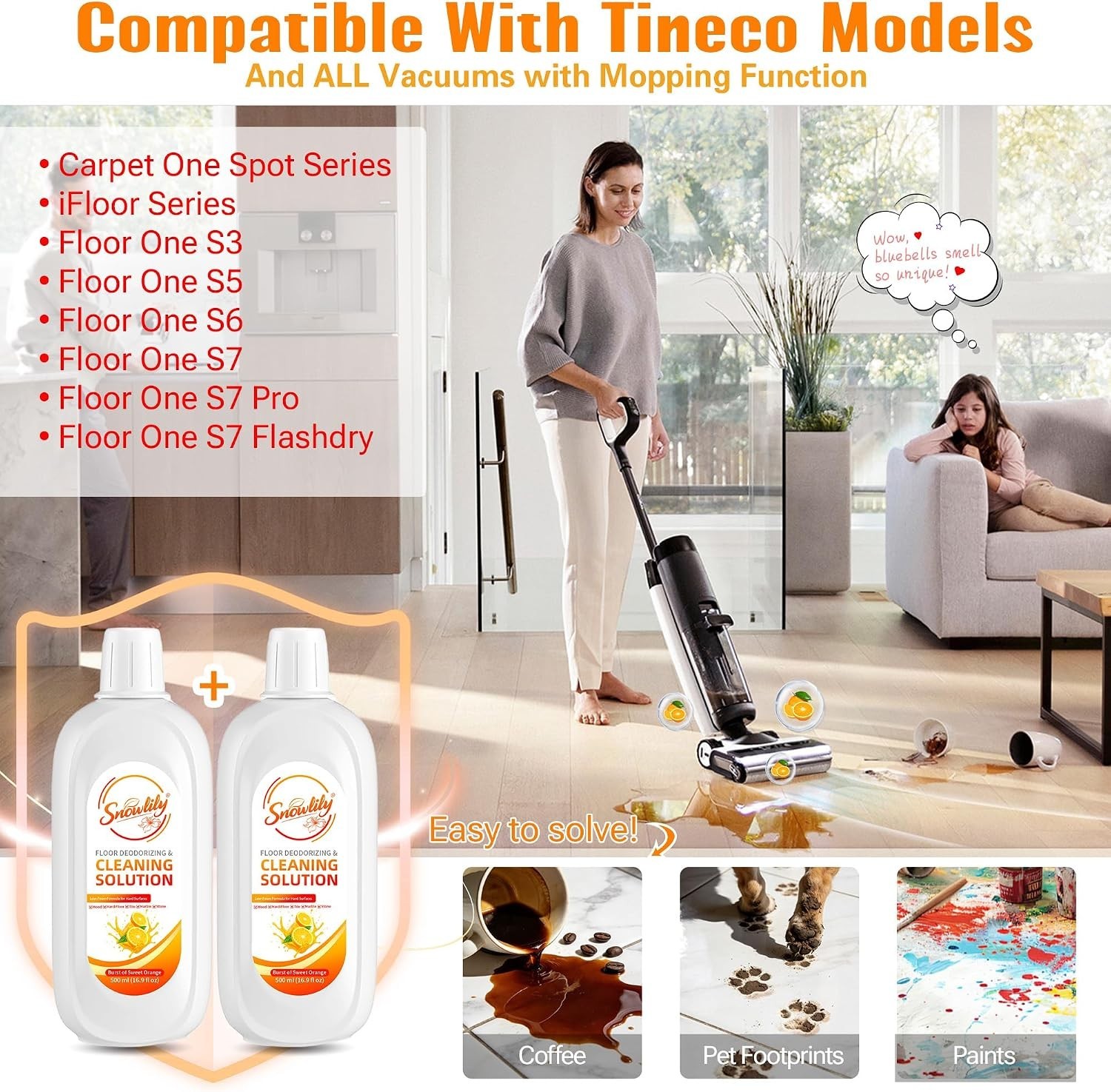 2 Pack Floor Cleaning Solution Compatible with Tineco Ifloor Series for All