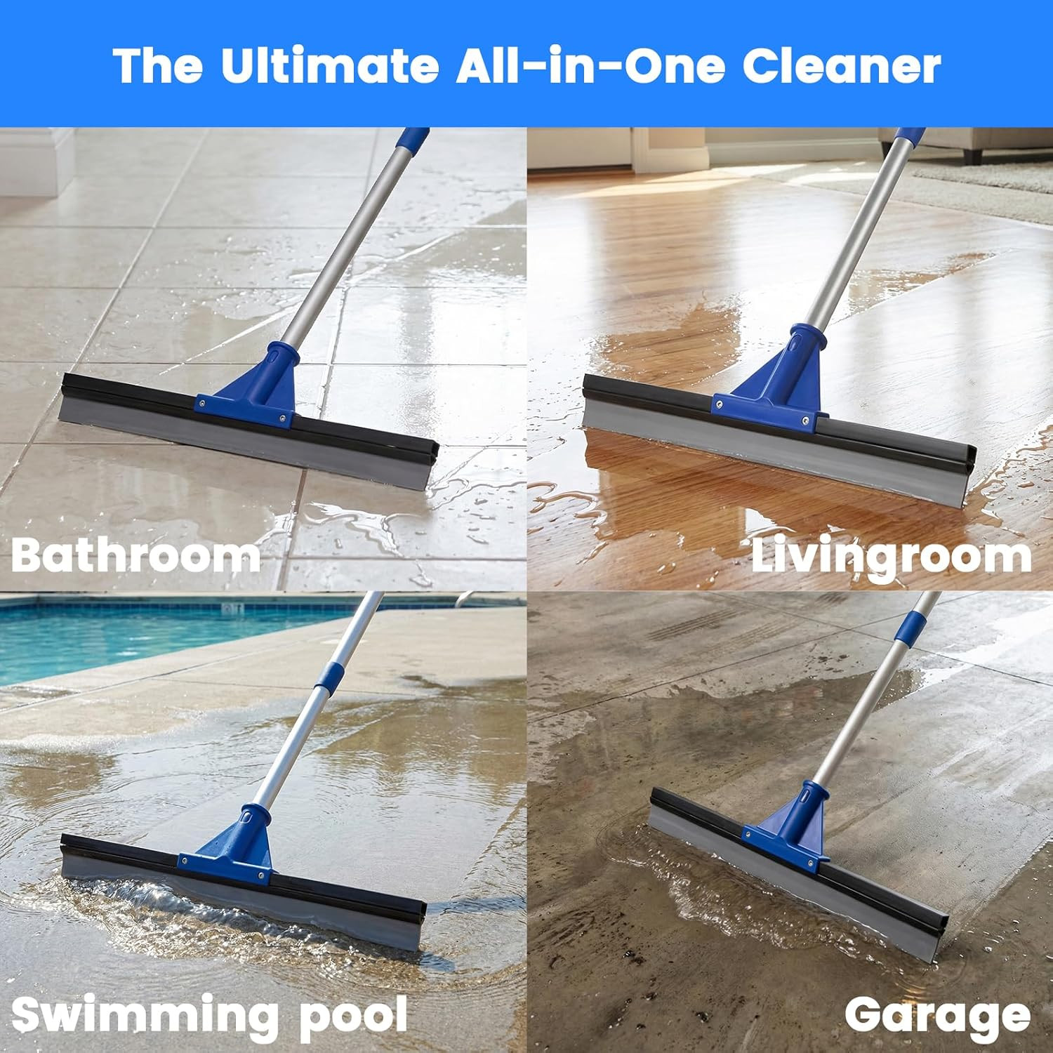 Floor Squeegee for Concrete Floor, 18″ Large Heavy Duty Squeegee for Floor