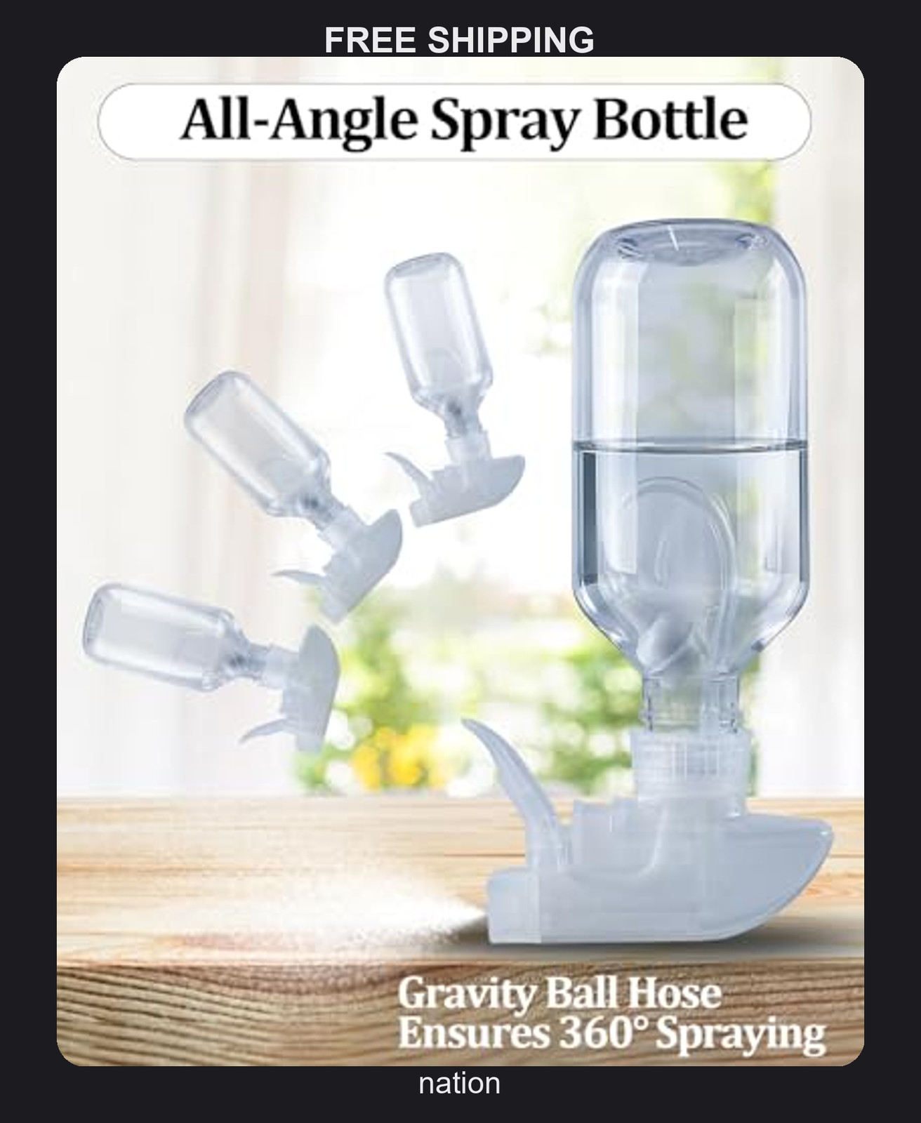 Two Pack 10oz Plastic Spray Bottles with Adjustable Nozzles