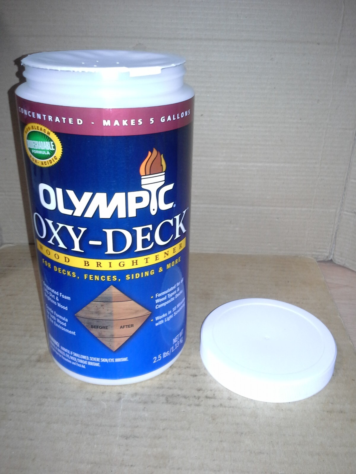 olympic 2.5 Pounds Oxy Deck Deck Cleaner -Siding-Wood Brightener. NOS