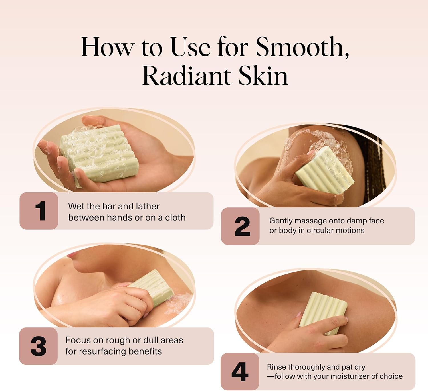 Glycolic Acid Face & Body Wash Bar – Resurfacing Bar Soap with Shea