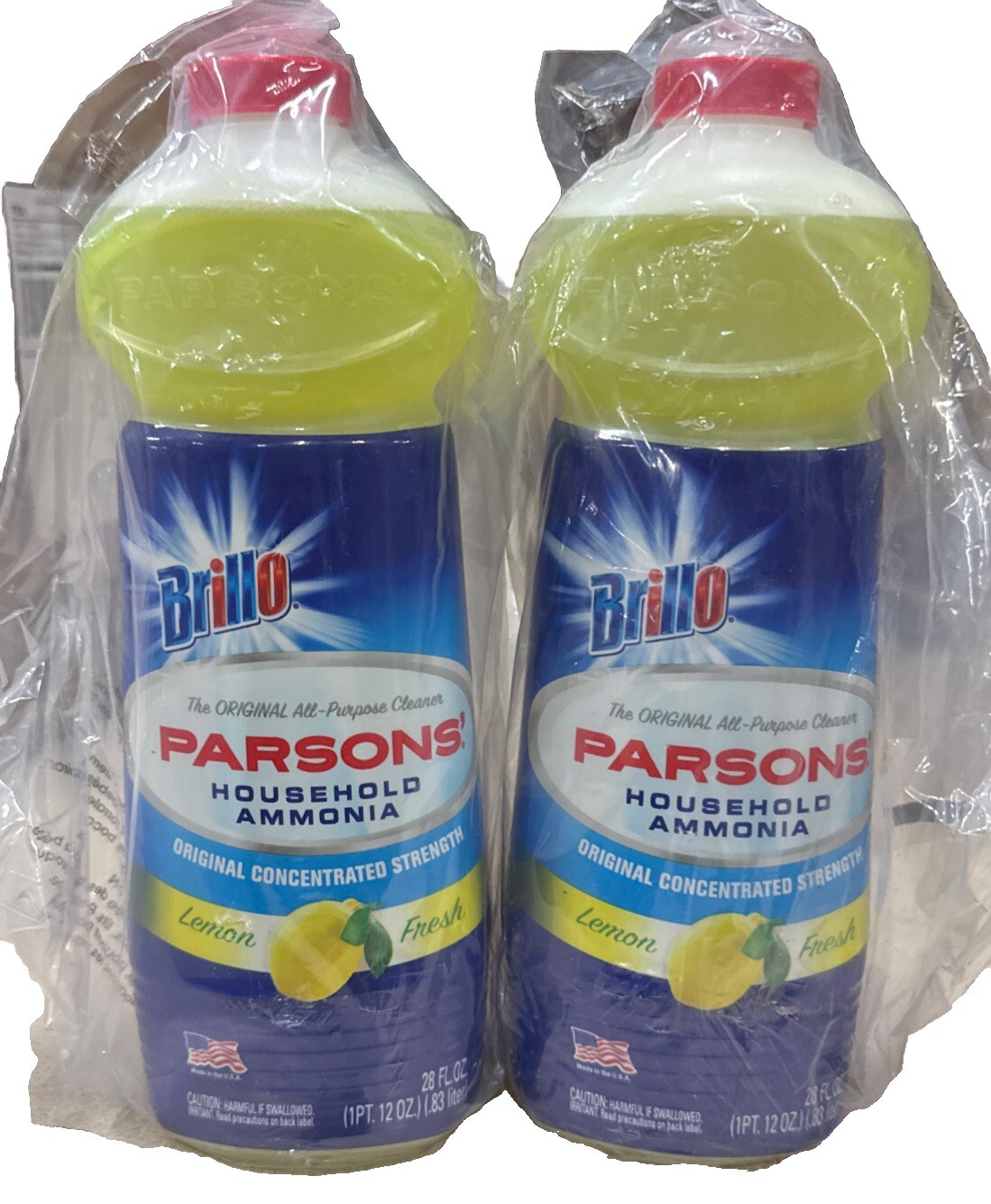 Brillio 33628 Parsons Ammonia All-Purpose Cleaner, 28 Oz, Lemon – 2 Pack