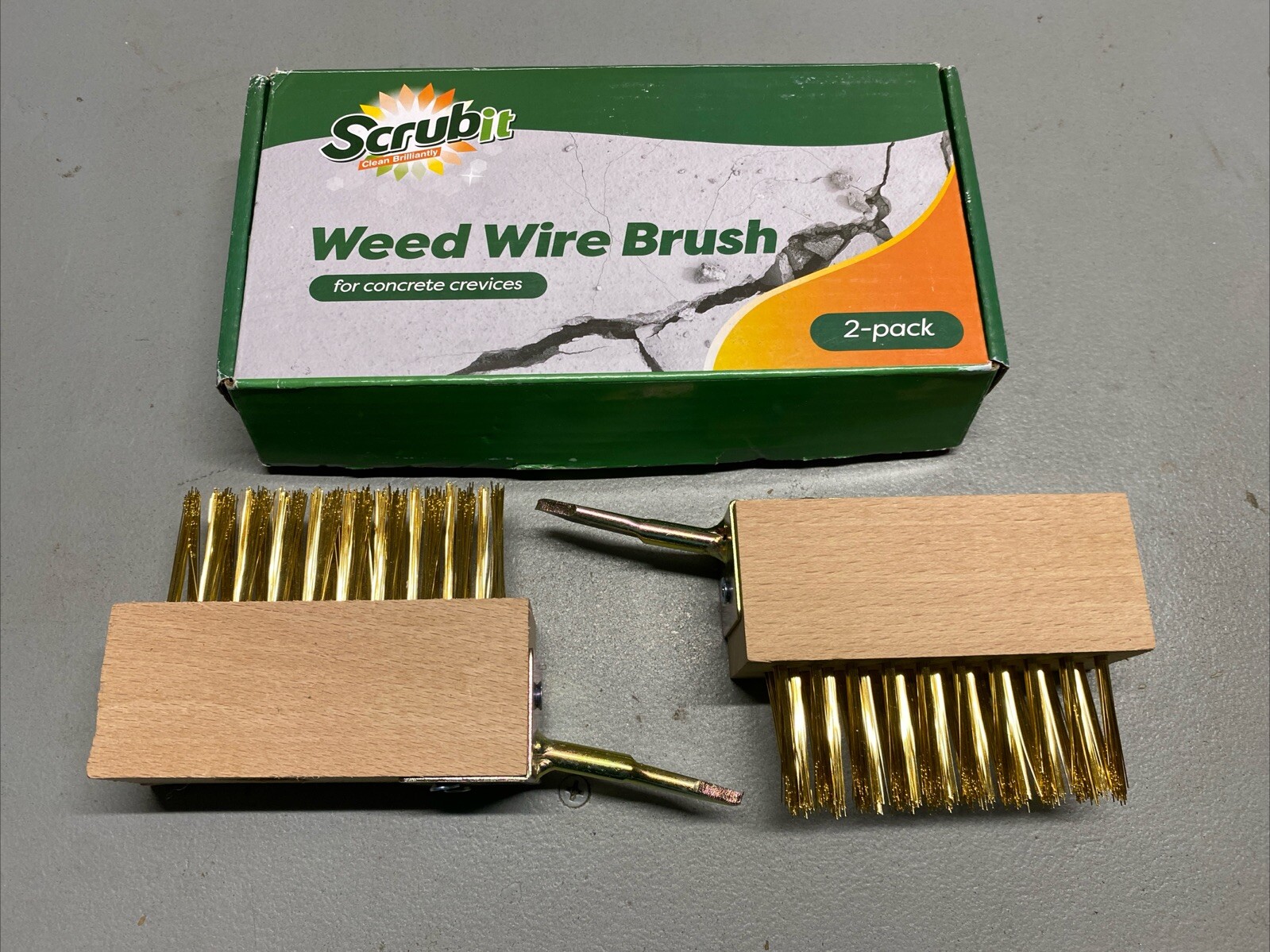 Scrub It Wire Brush Weed Remover For Concrete Surfaces Floors Driveway