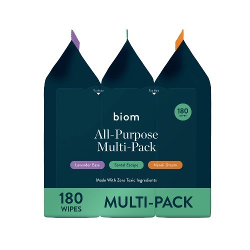 Biom Plant Based Refillable All Purpose Wipes Variety – 3pk/180ct