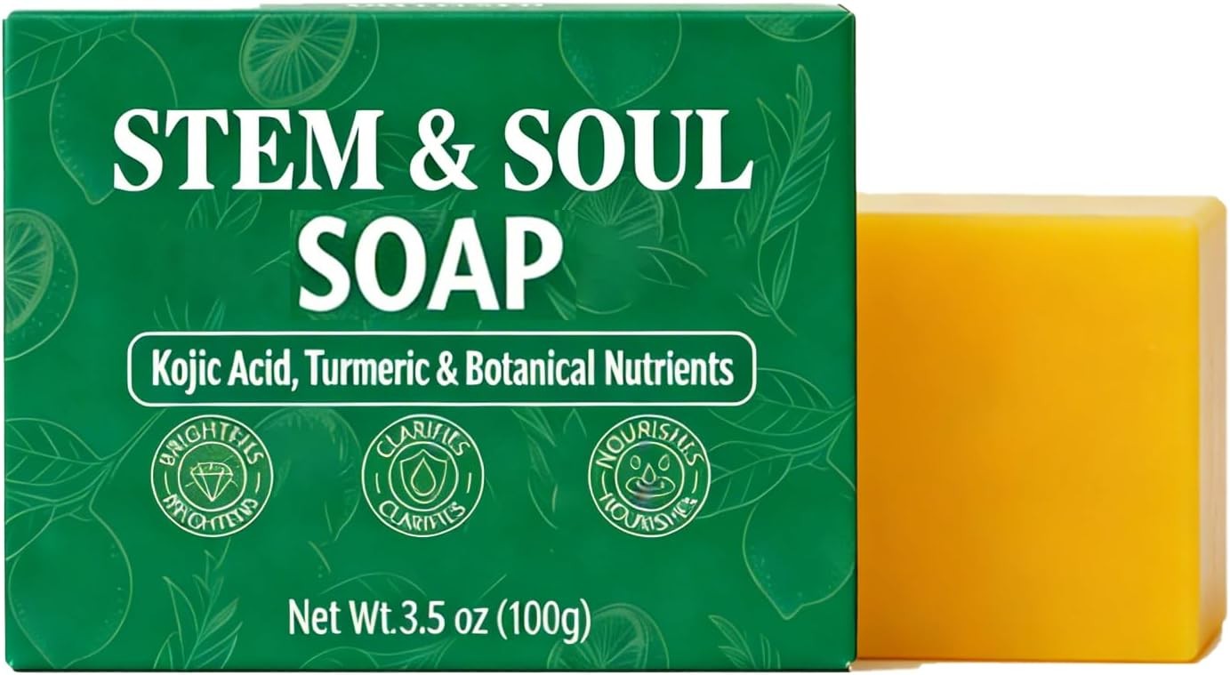 Soap, Upgraded Stem & Soul Turmeric Lemon Soap Bar For Dark Spots, Support
