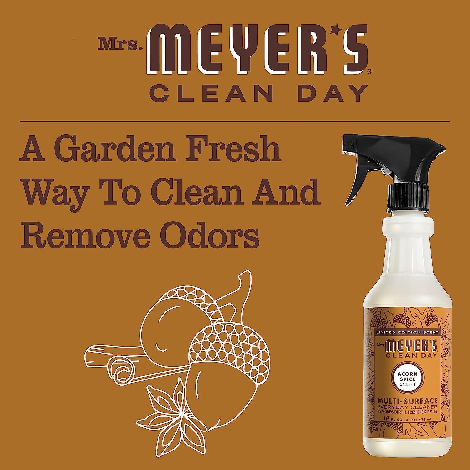 Mrs Meyers Clean Day Holiday Scented Multi Surface Cleaner 32 Fl Oz Plant Based