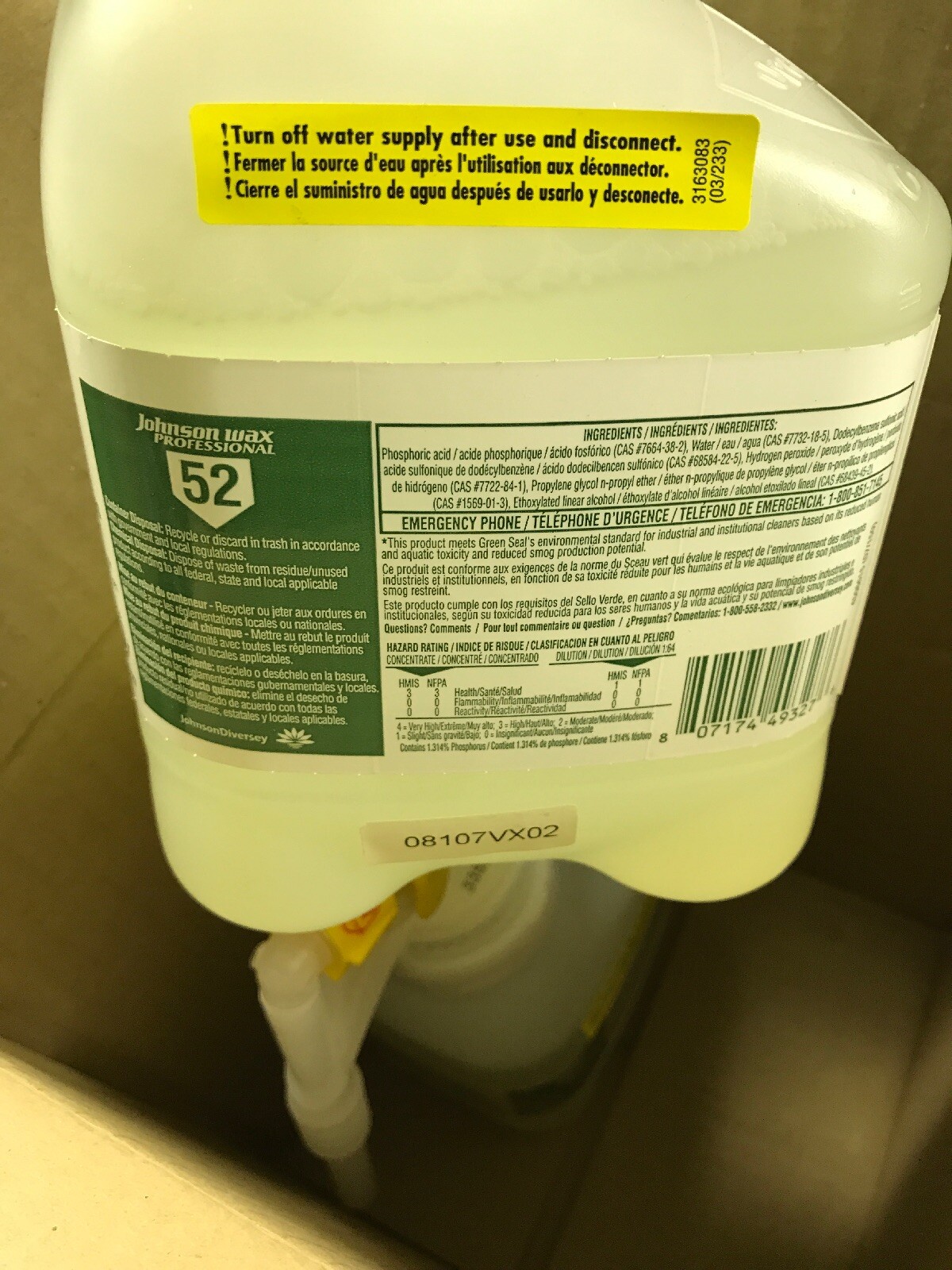 Lot Of 2 Diversey Alpha-HP Multi Surface Cleaner 3350727 1.5L Each RTD System