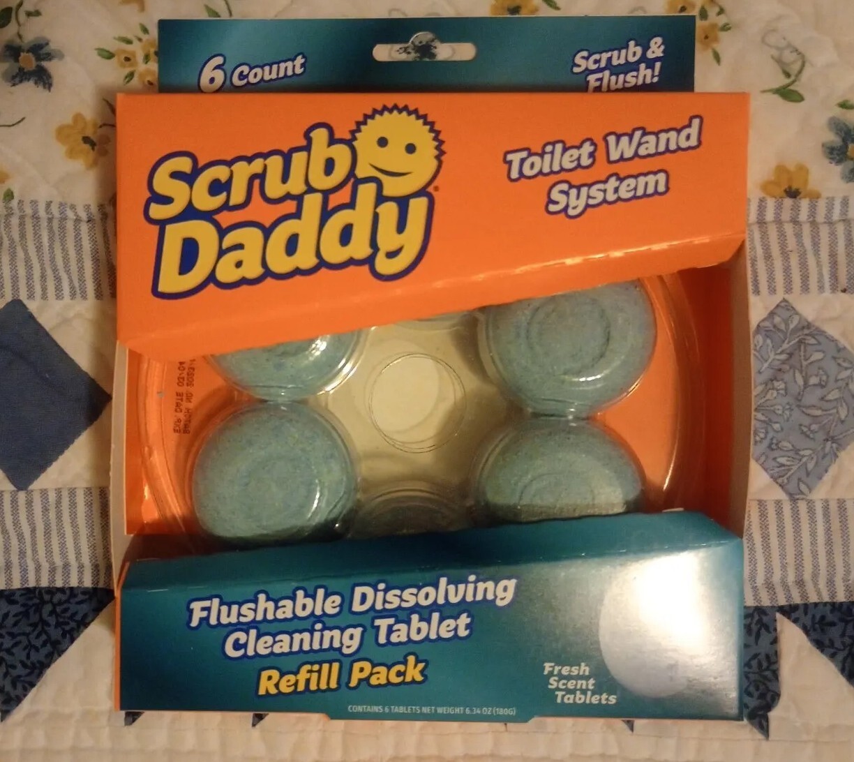 Flushable Dissolving Cleaning Tablet Refill 6 Pack For Toilet Wand