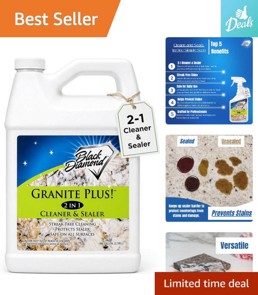 1 Gallon Granite Plus Cleaner & Sealer – Hypoallergenic pH Neutral Stone Formula