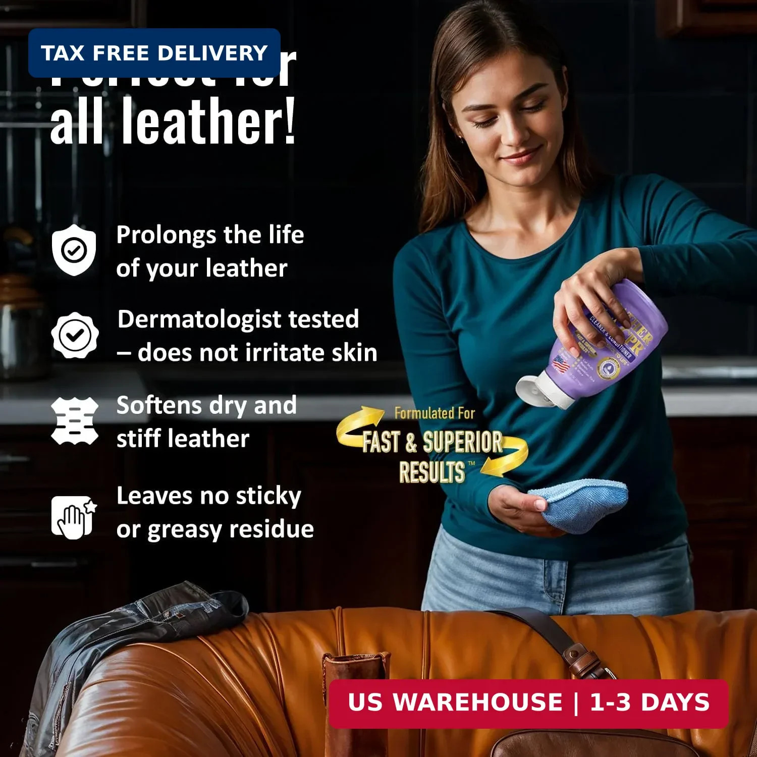 Leather CPR Cleaner and Conditioner 18oz. Bring Leather Back To Life on Furnitur