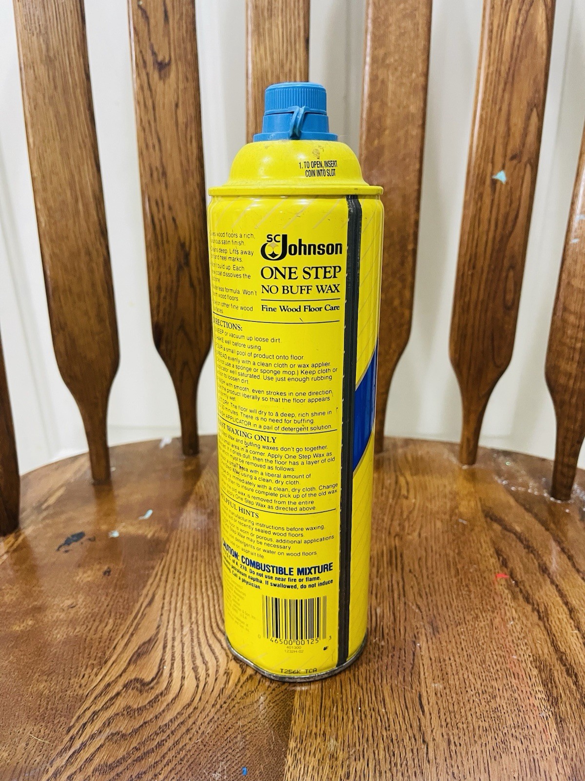 SC Johnson One Step No Buff Wax Fine Wood Floor Care 22 fl oz 90% Full Vintage