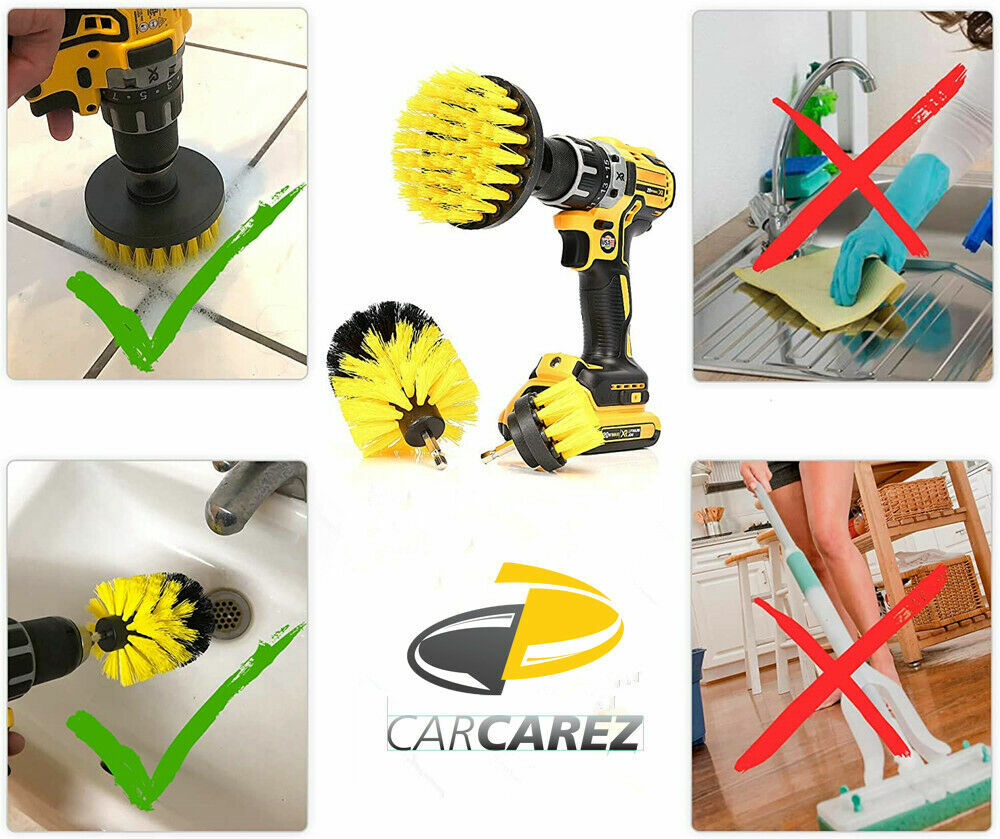 3PCS Drill Brush Power Scrubber Drill Attachments For Grout Cleaning