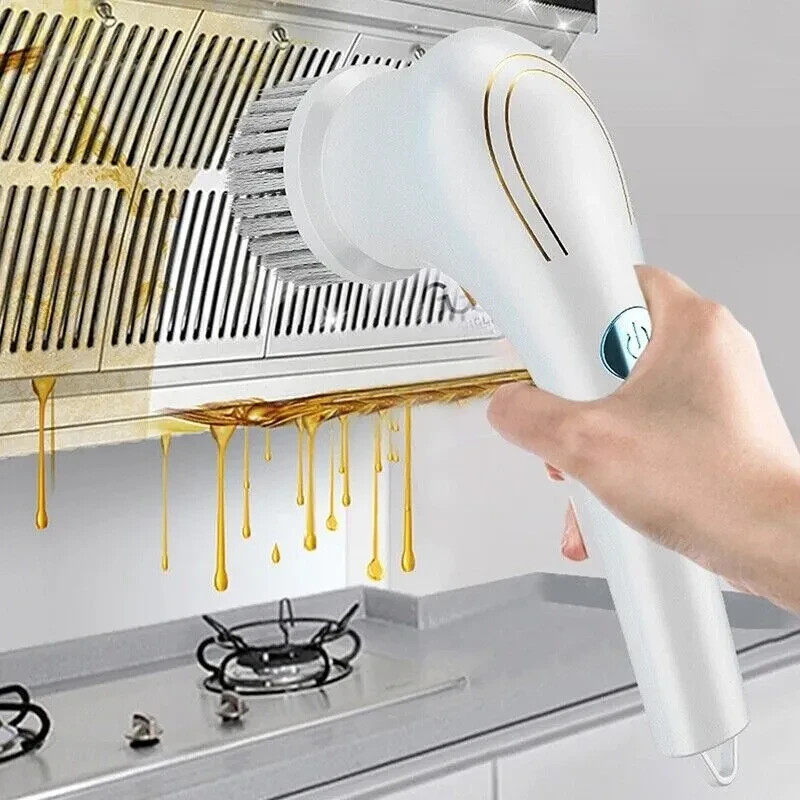 Electric Cleaning Brush Portable Scrub Brush Bring 5 Replaceable Brush Heads