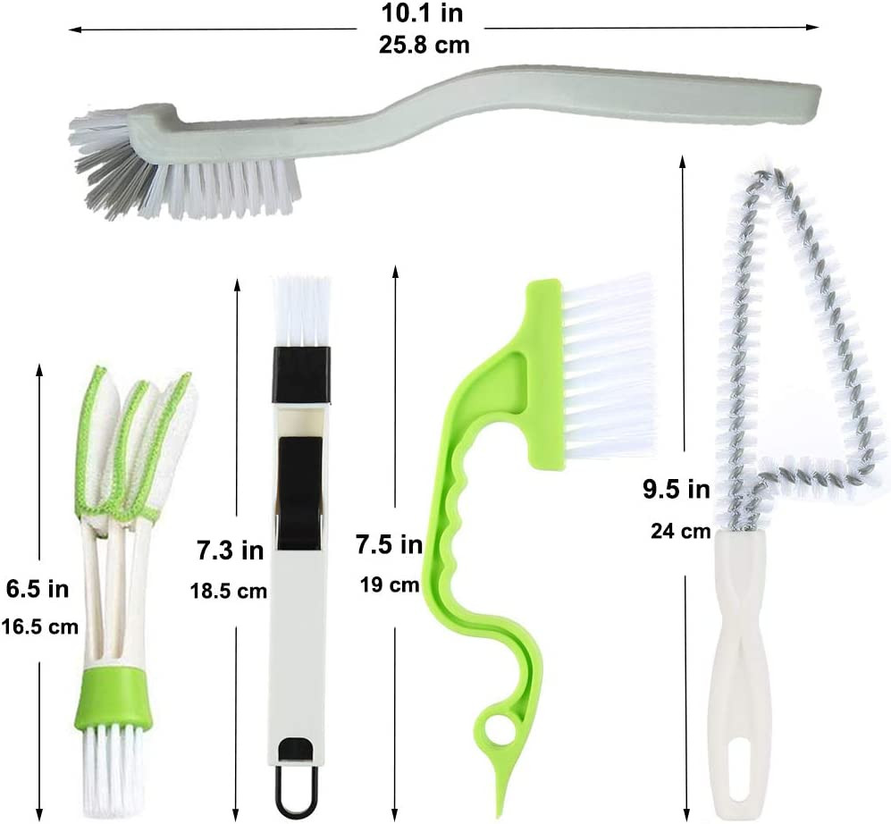 Window Track Cleaning Brush Kit – 5 Pack Multifunctional Handheld Crevice Bru…