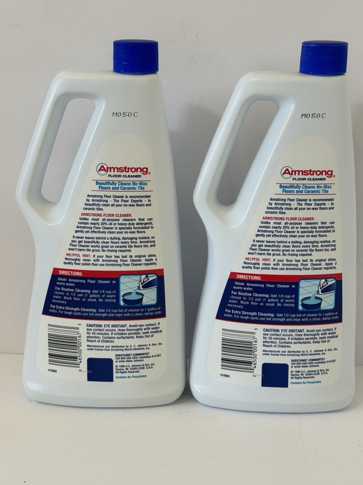 Lot 2 Armstrong Concentrated Floor Cleaner No Sticky Residue SC Johnson 1996 NOS