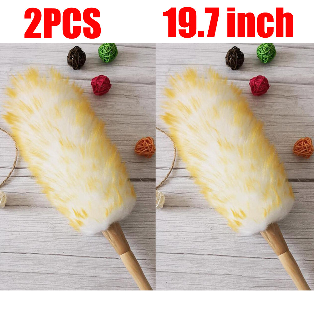 2PC 50CM Artificial Wool Duster Dusting Brush Anti Static Cleaning Tool Home Car