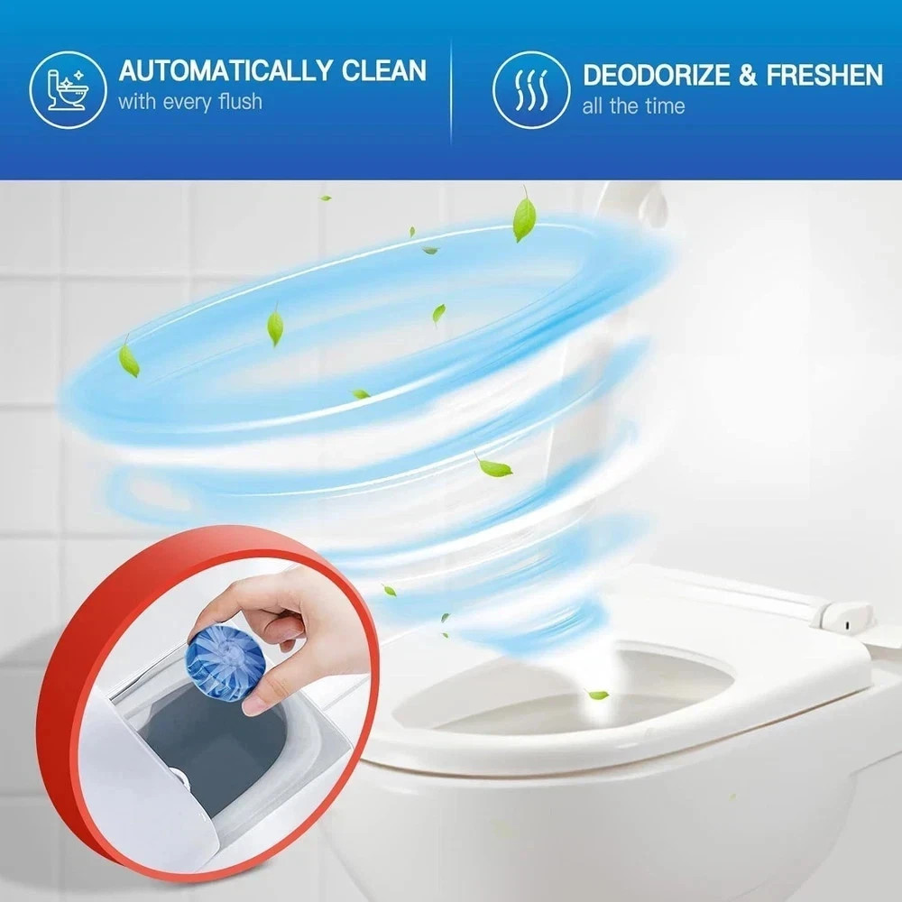 12 Pack Vacplus Automatic Toilet Bowl Cleaner Tablets for Bathroom Freshener New