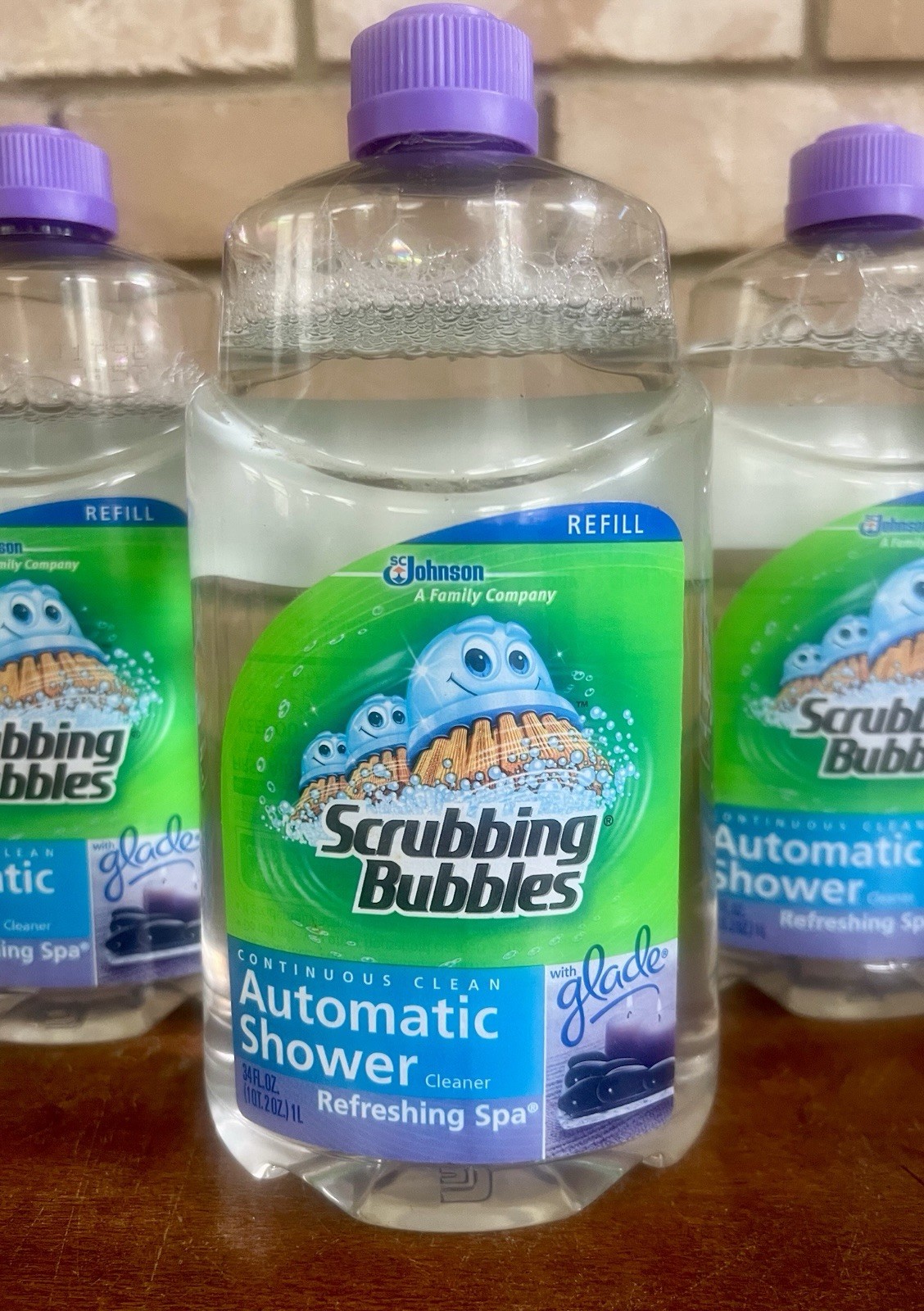 Lot of 3 Scrubbing Bubbles Automatic Shower Cleaner Refill 34 oz Refreshing Spa