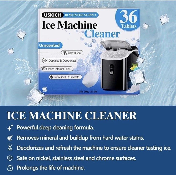 72TABLETS Ice Machine Cleaner Descaler Gentle Household Cleaning&Descaling Sheet