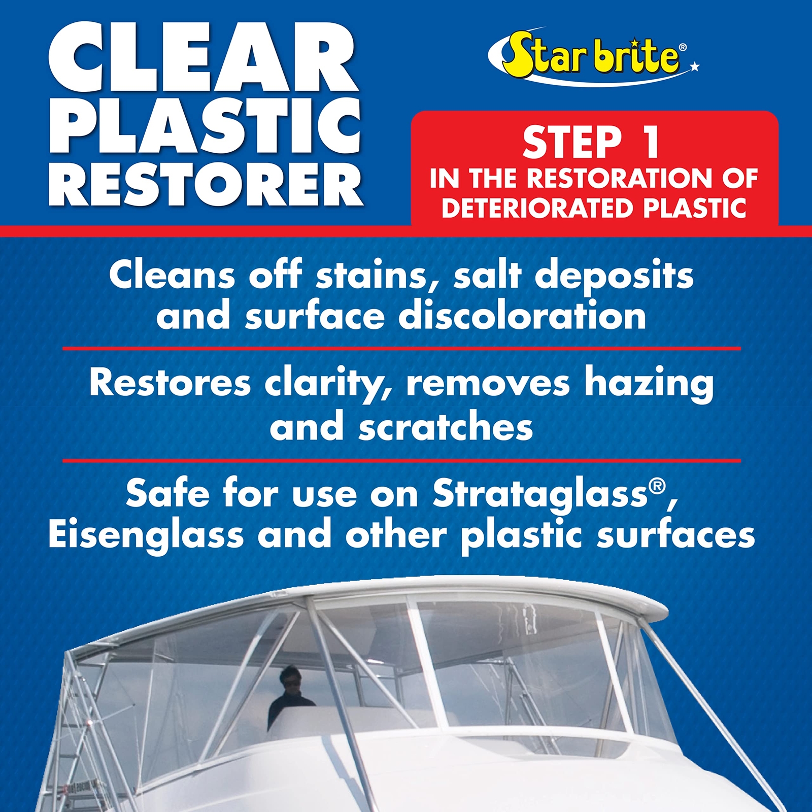 Star brite 8 Ounce Plastic Restorer for Boats Cars and RVs Eliminates Scratches